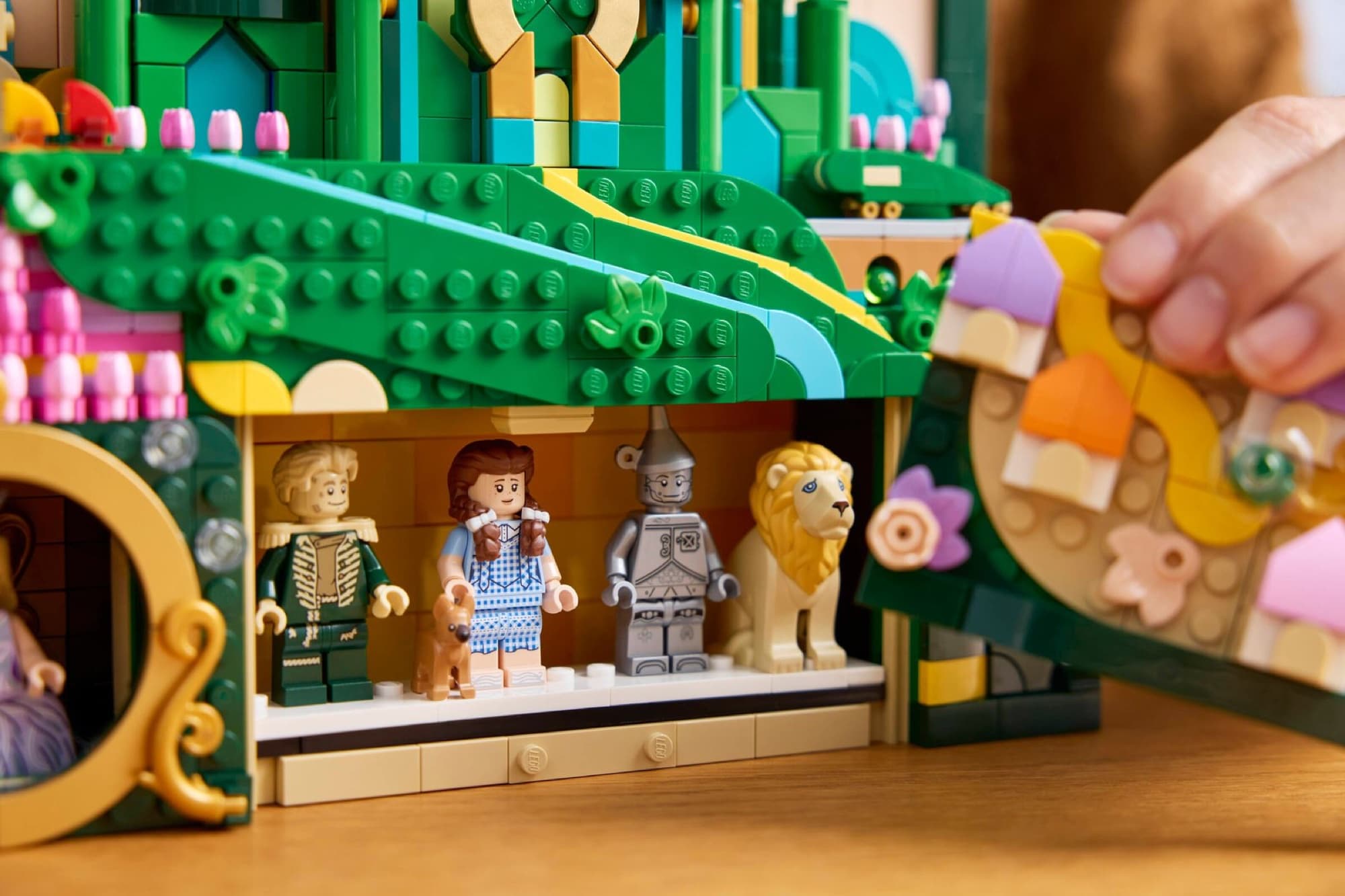 LEGO Wicked wall art being built and played with