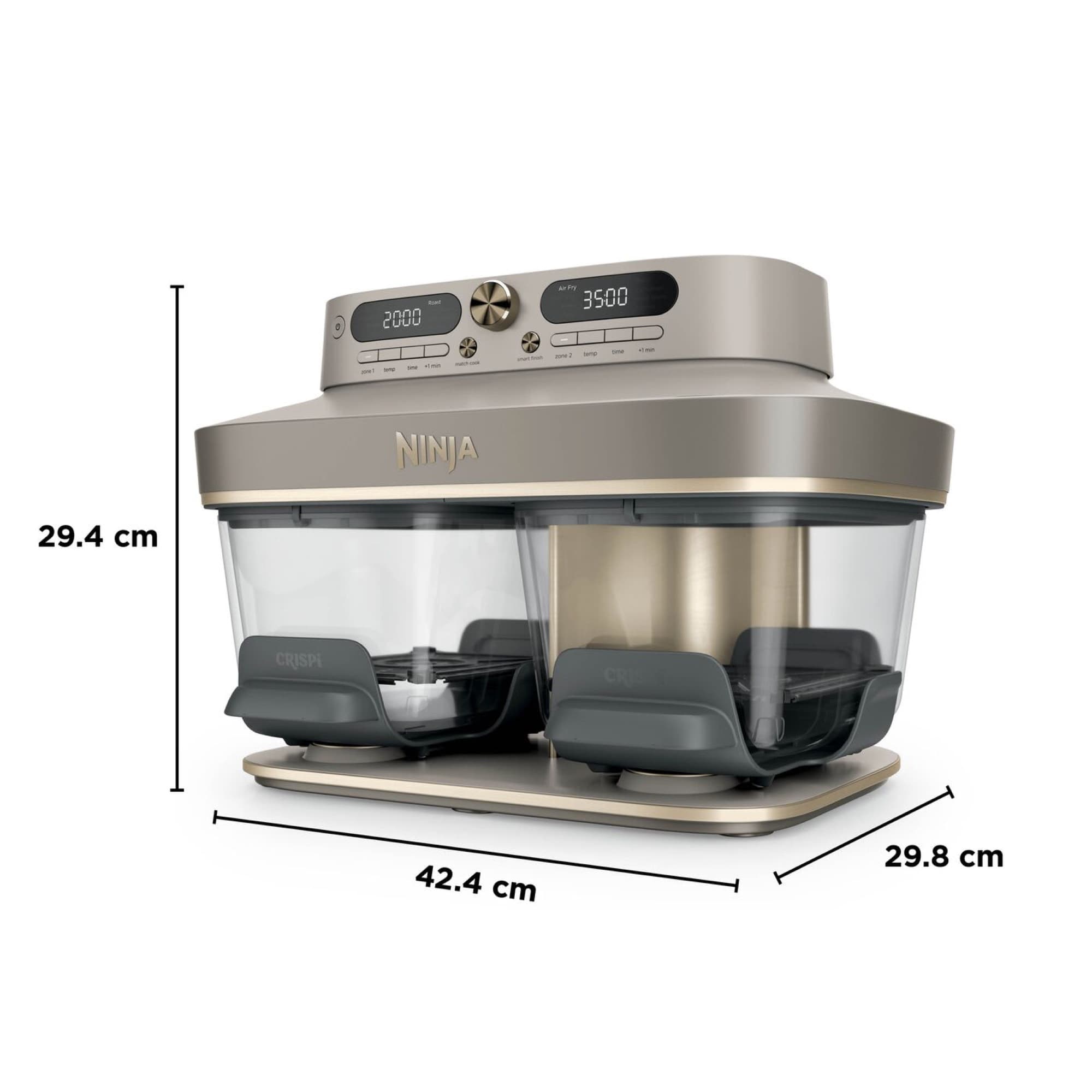 Air fryer dimensions: 42.4 cm wide, 29.8 cm deep and 29.4 cm high