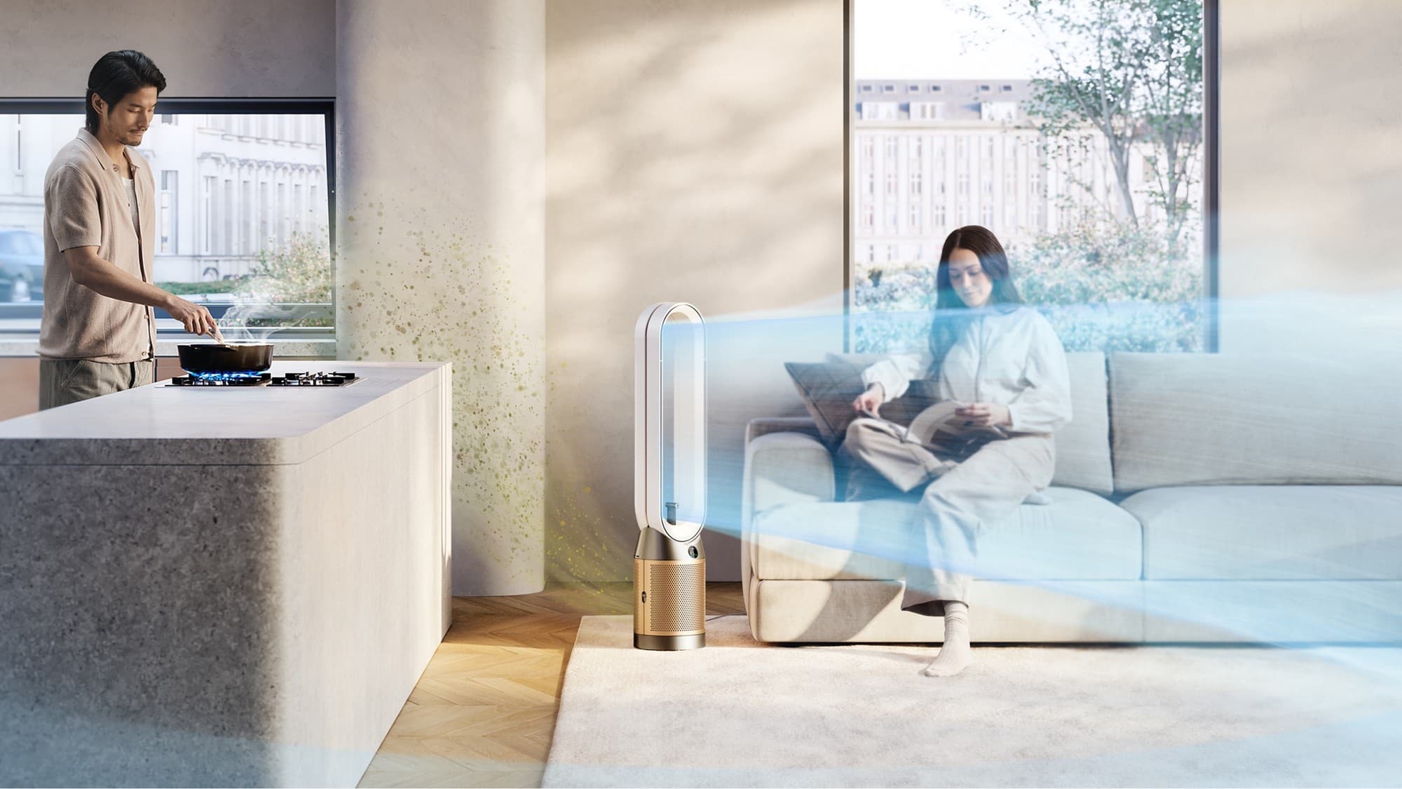 The purifier in an open-plan room