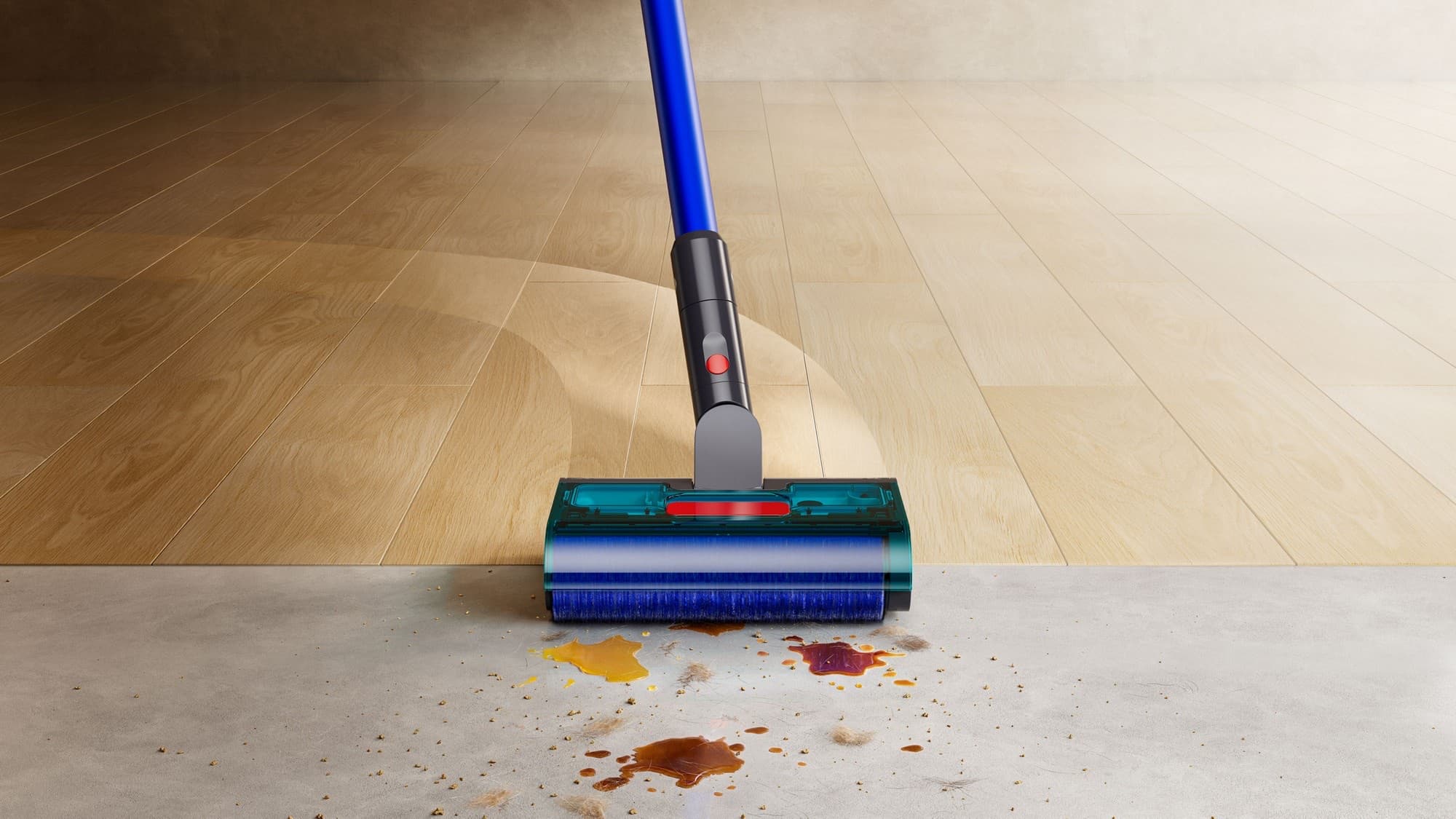 Washing tiles and wooden floor