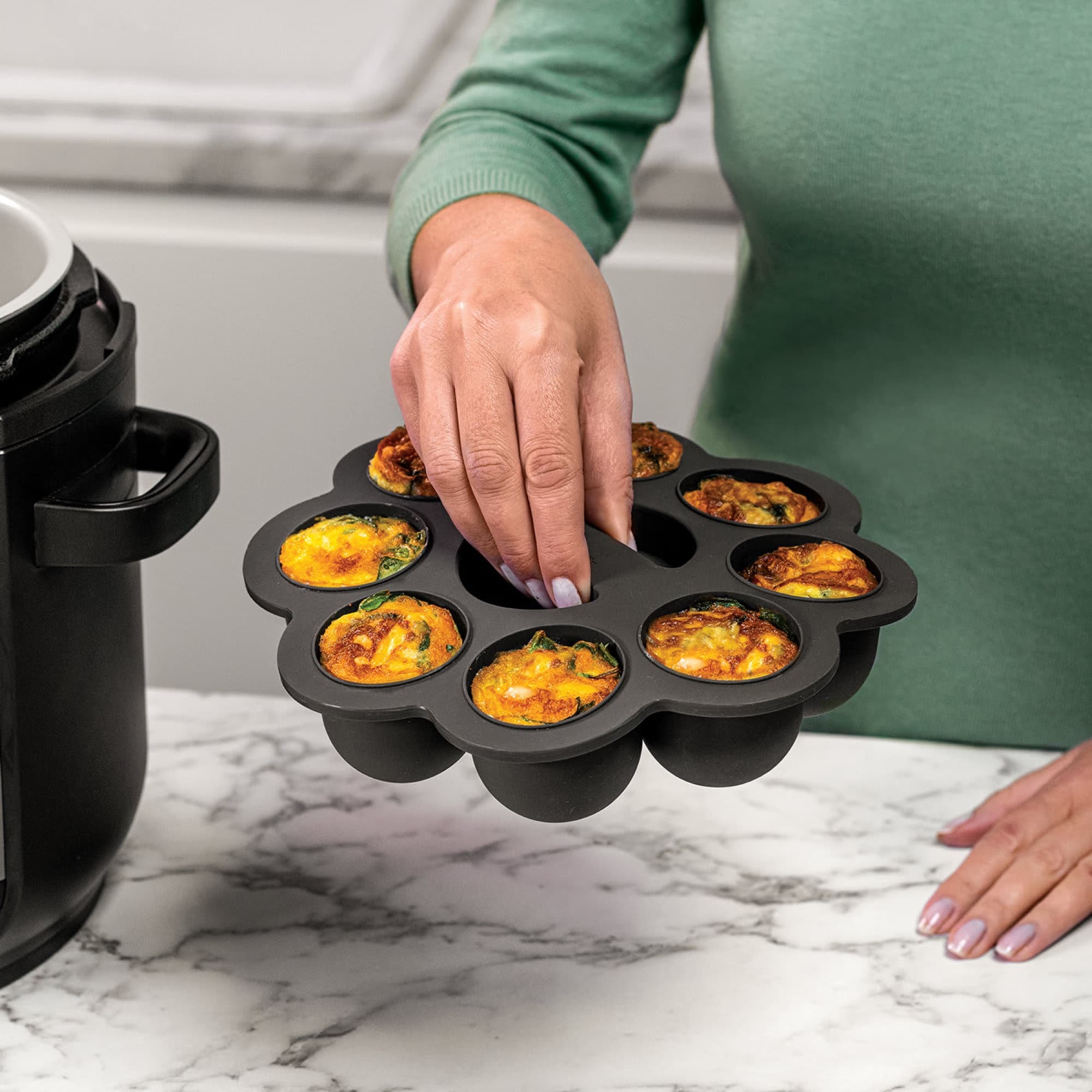 Egg muffins in the mould in a Ninja multi-cooker