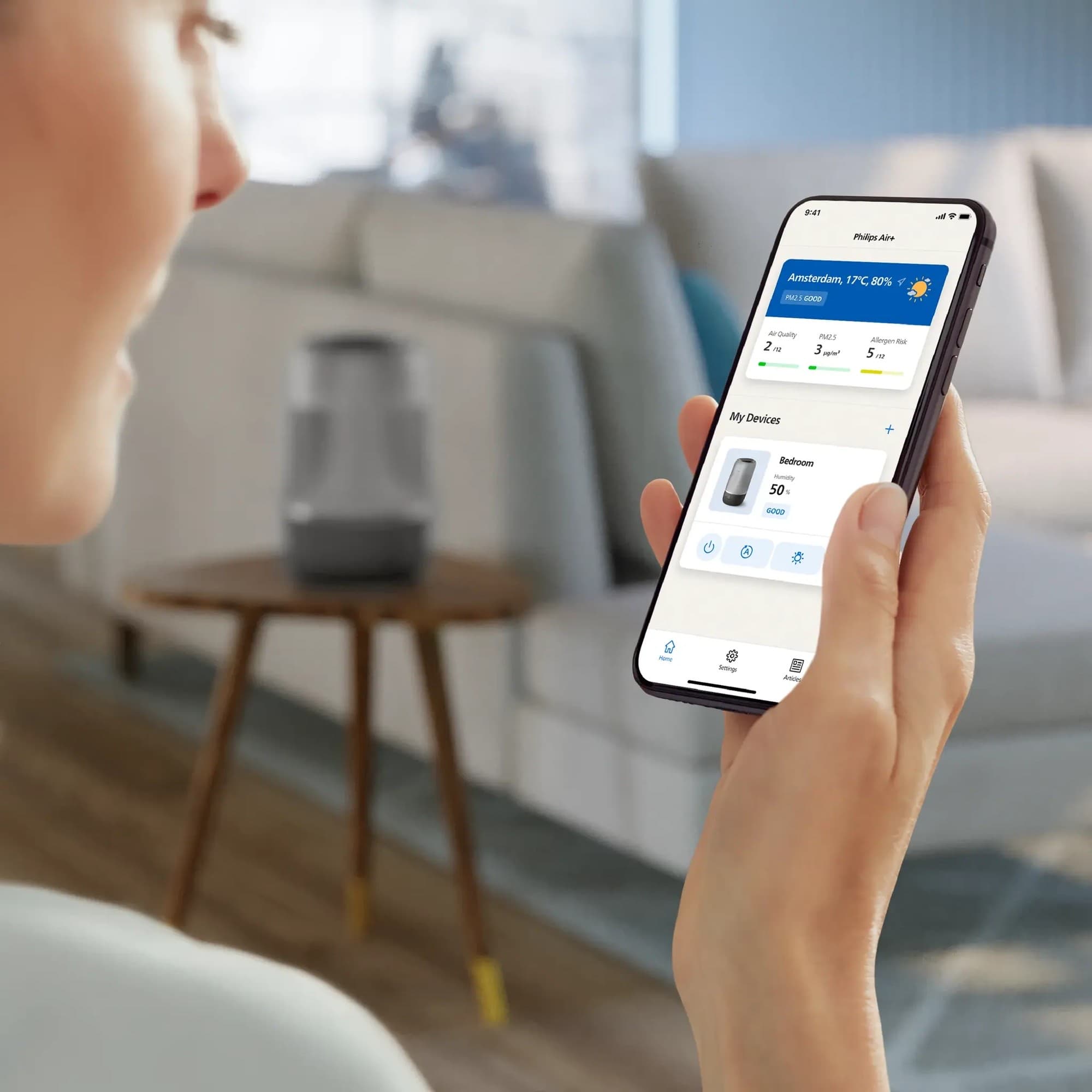 Control with the Air+ app on the phone