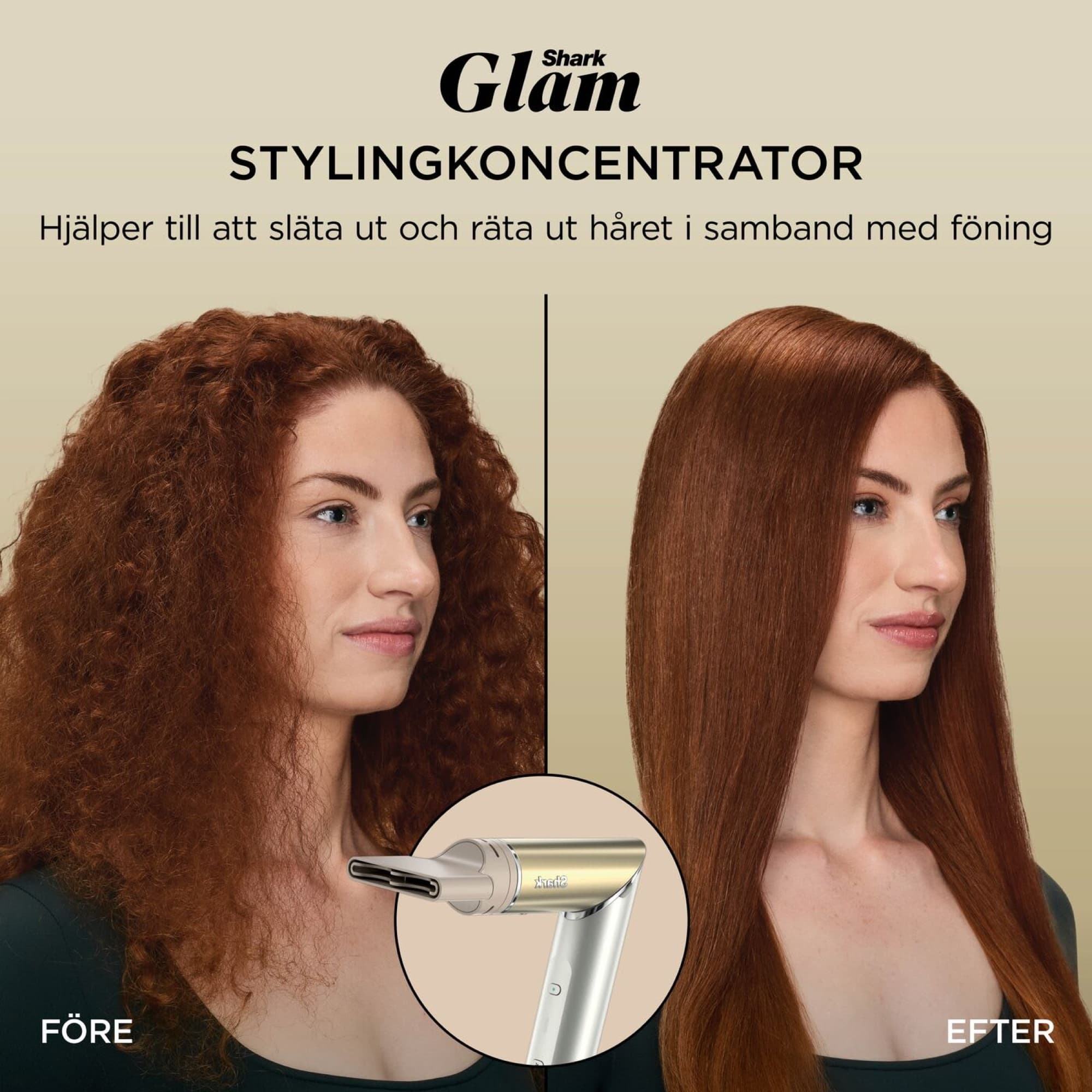 The styling concentrator before and after