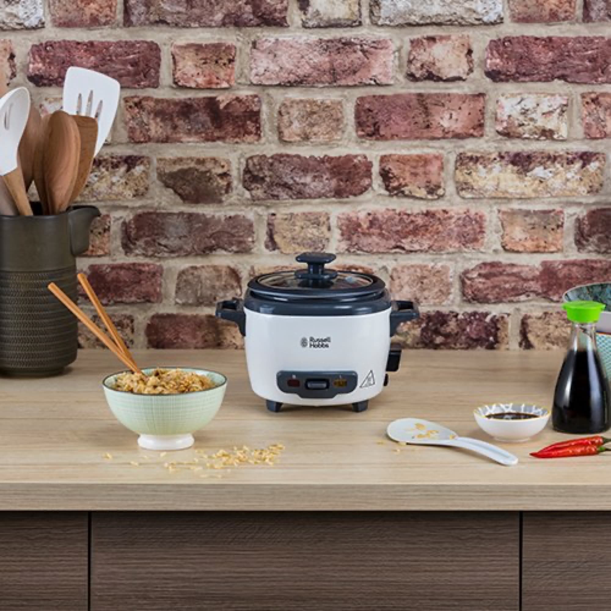 The rice cooker in the kitchen
