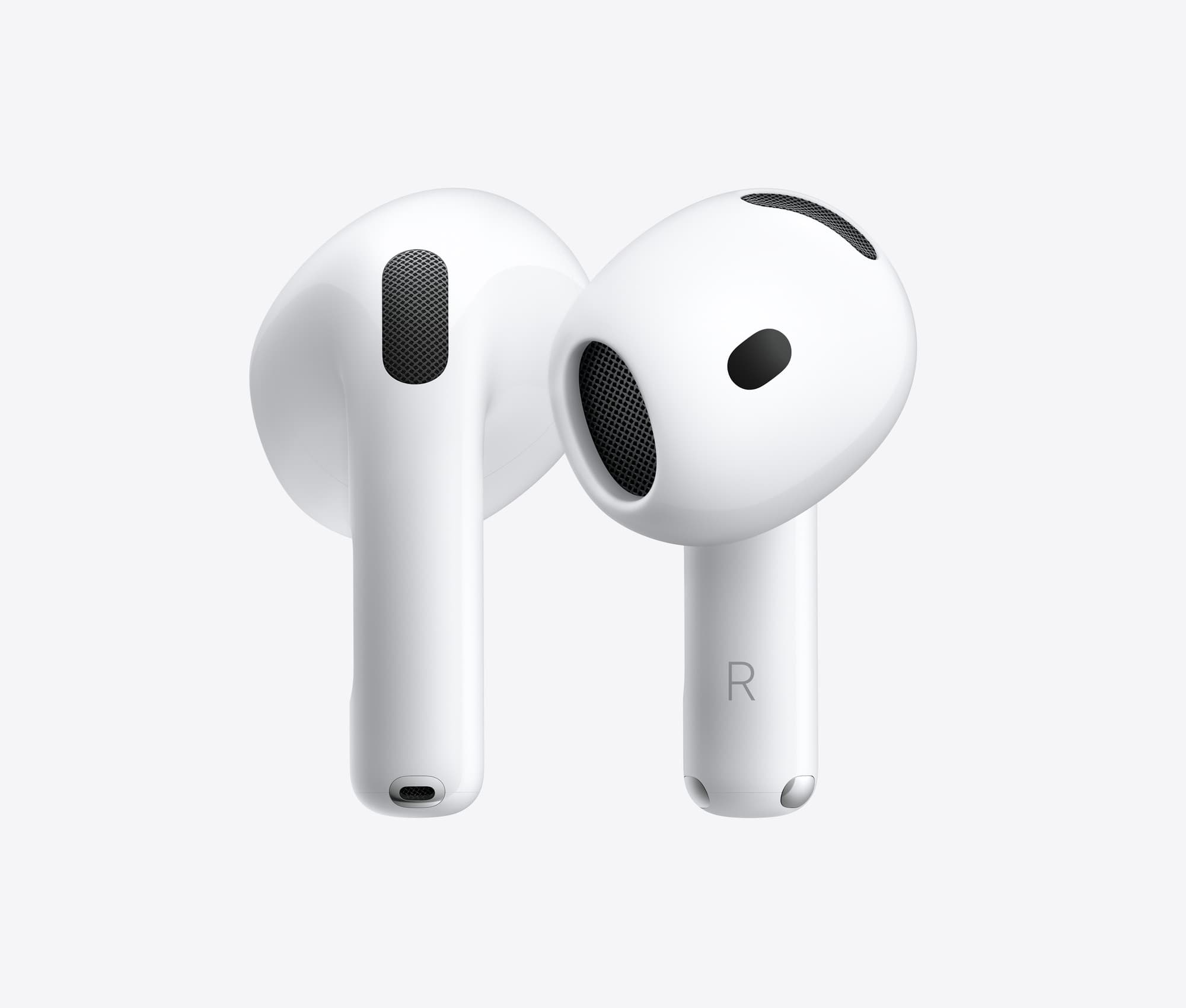 Two AirPods 5 earbuds