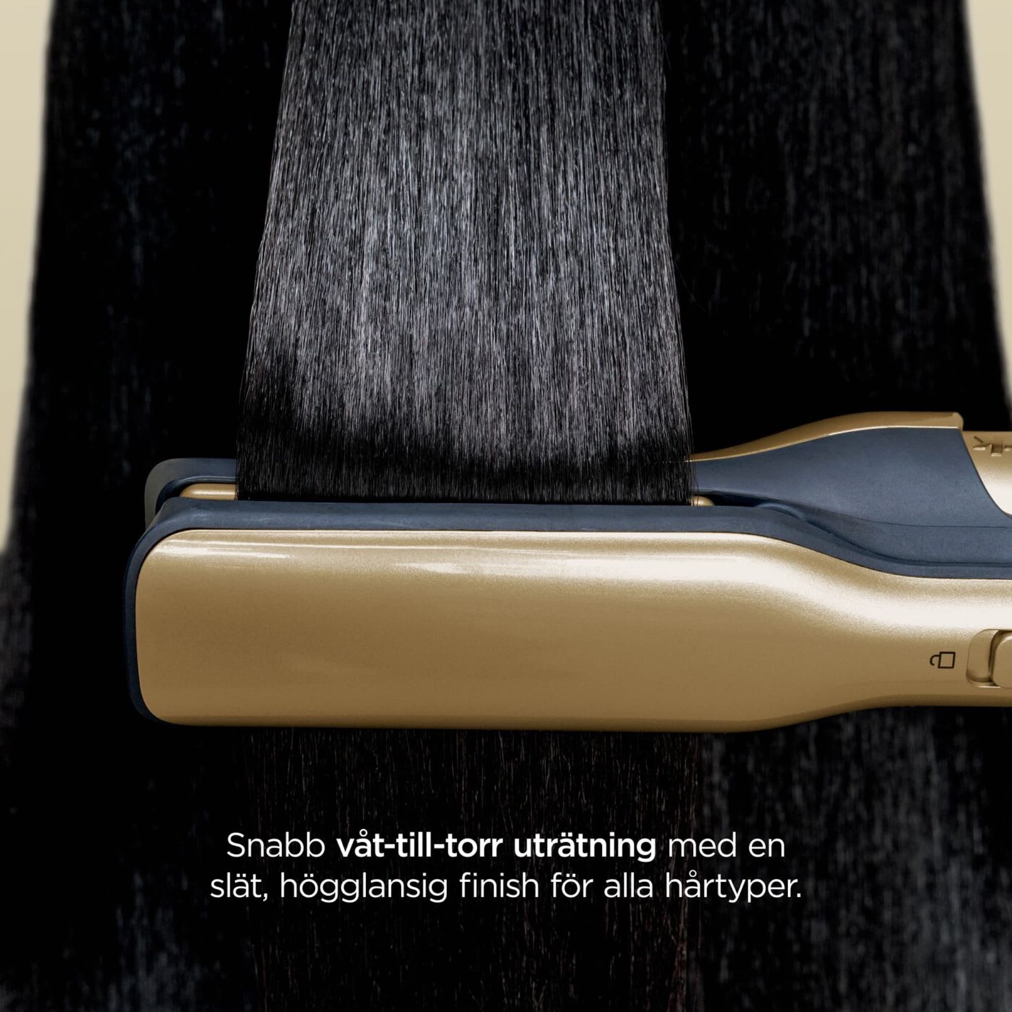 Silki straightens wet hair to dry