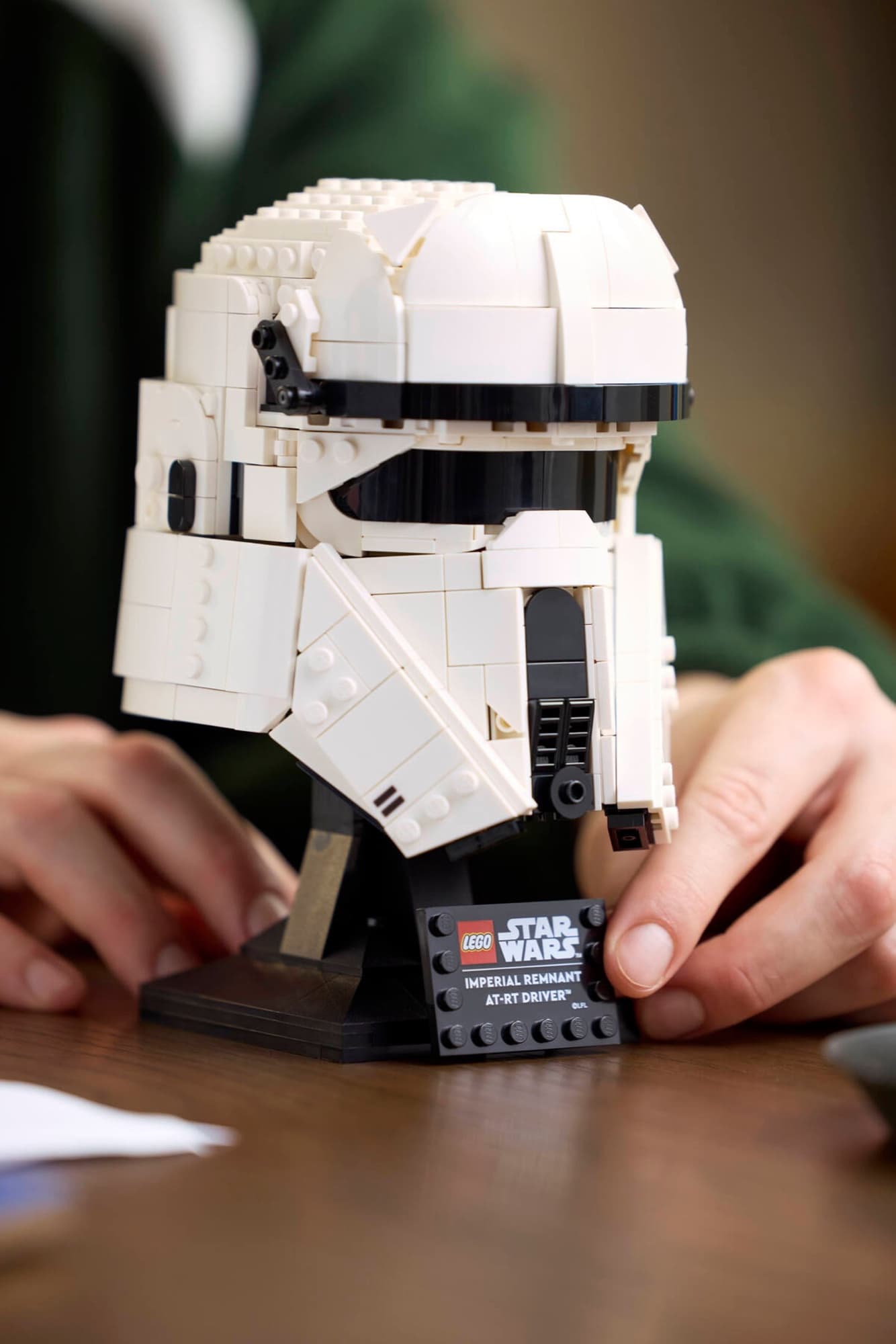 The AT-RT driver helmet being built and played with