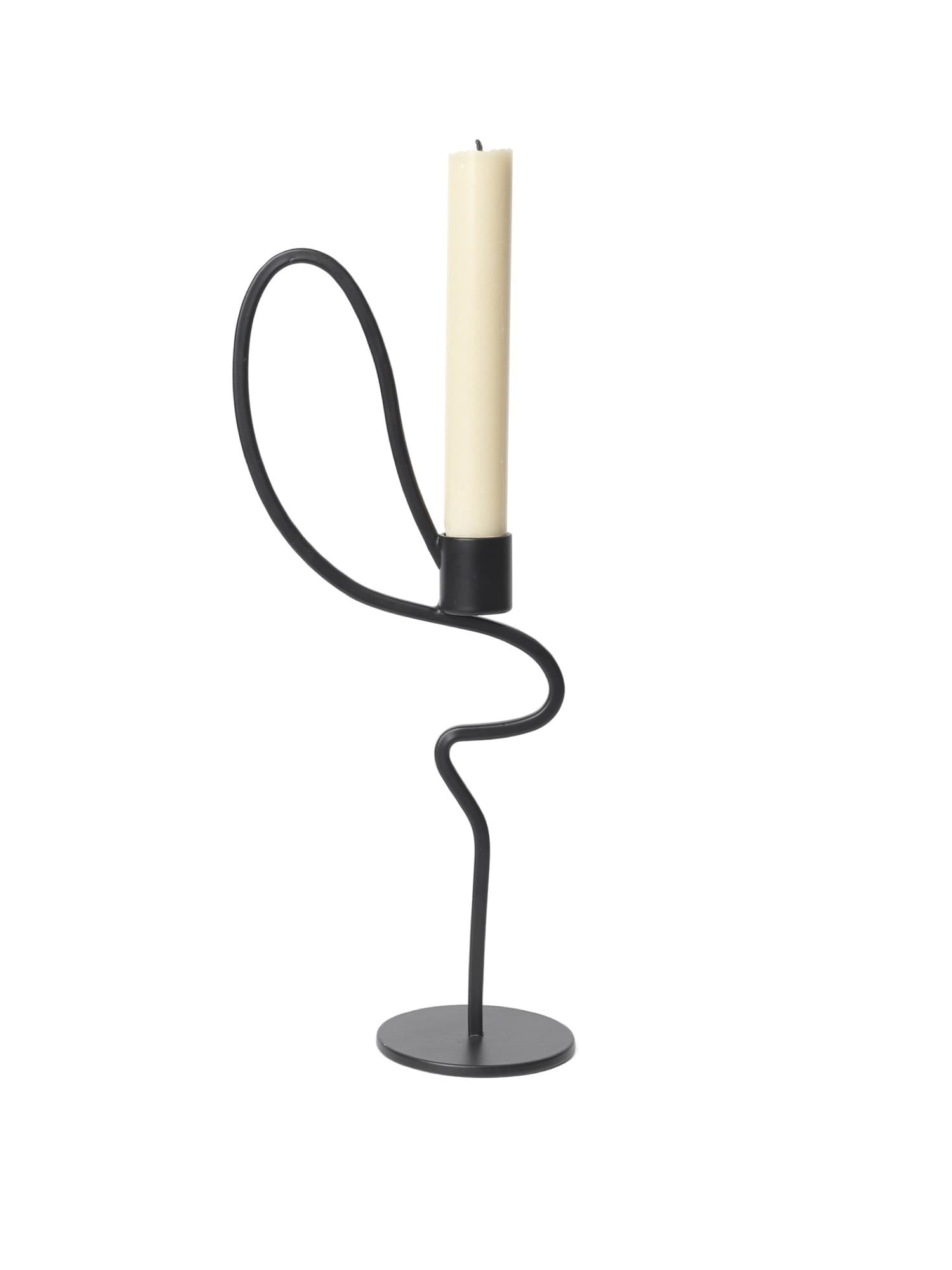 Ferm Living Valse ljusstake – H 28 cm, Black