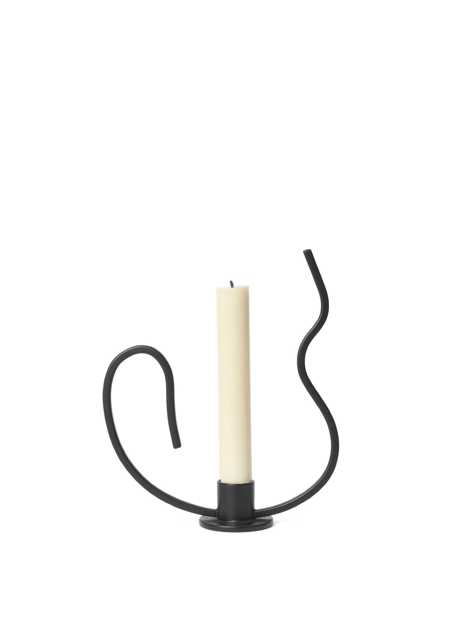 Ferm Living Valse ljusstake – H 18,4 cm, Black