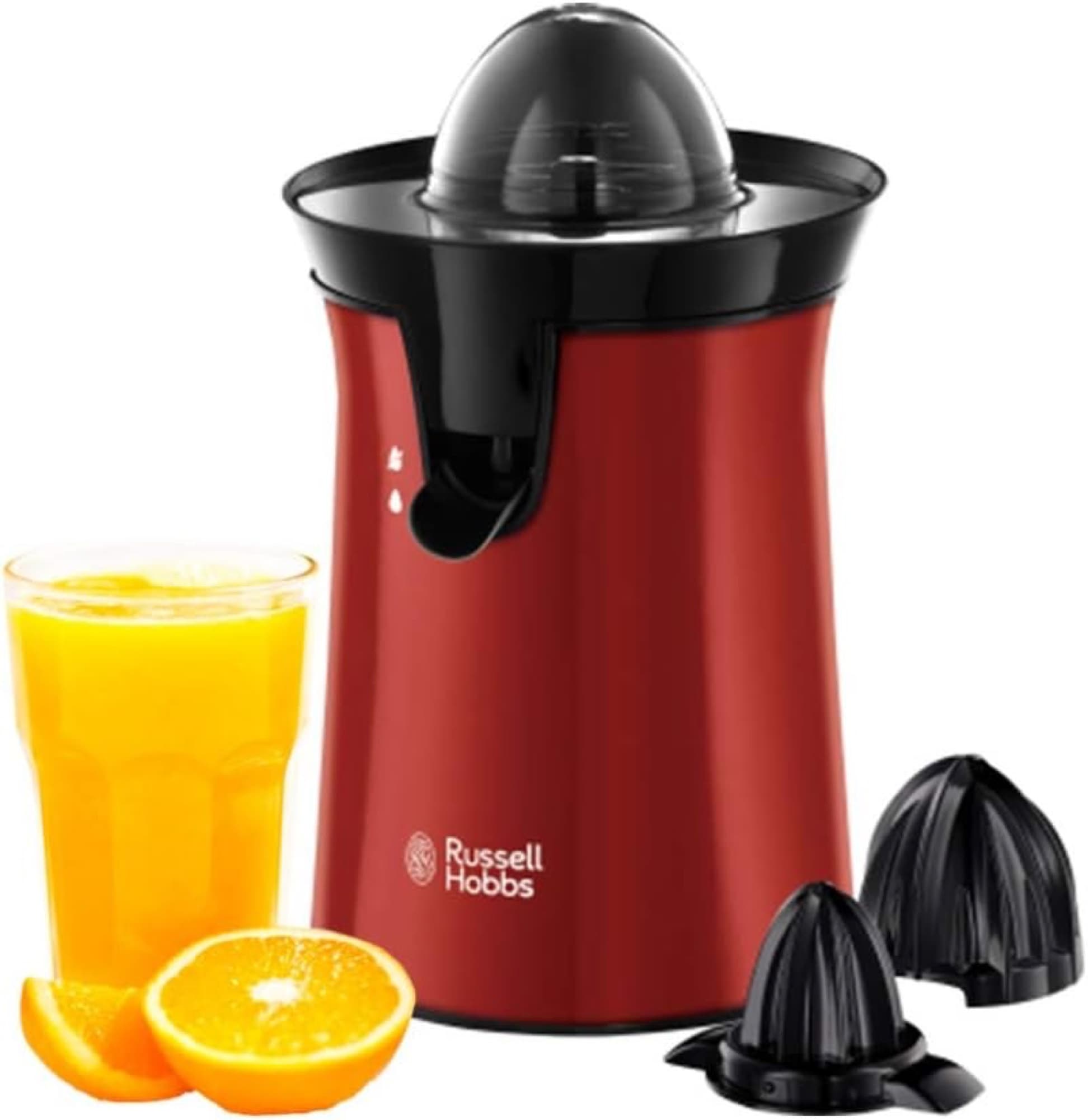 The citrus press with orange juice
