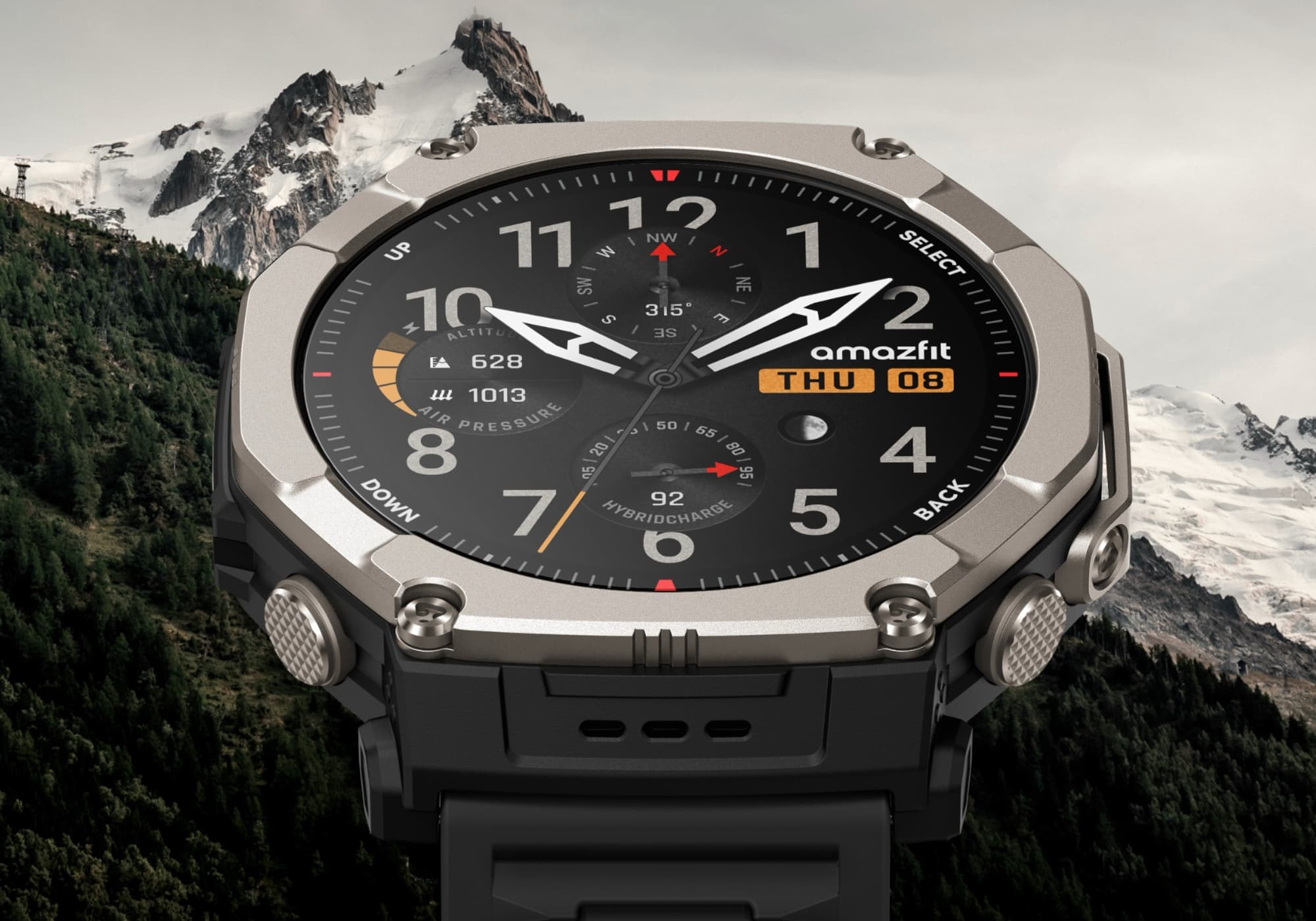 Close-up of T-Rex Ultra 2 and the titanium bezel