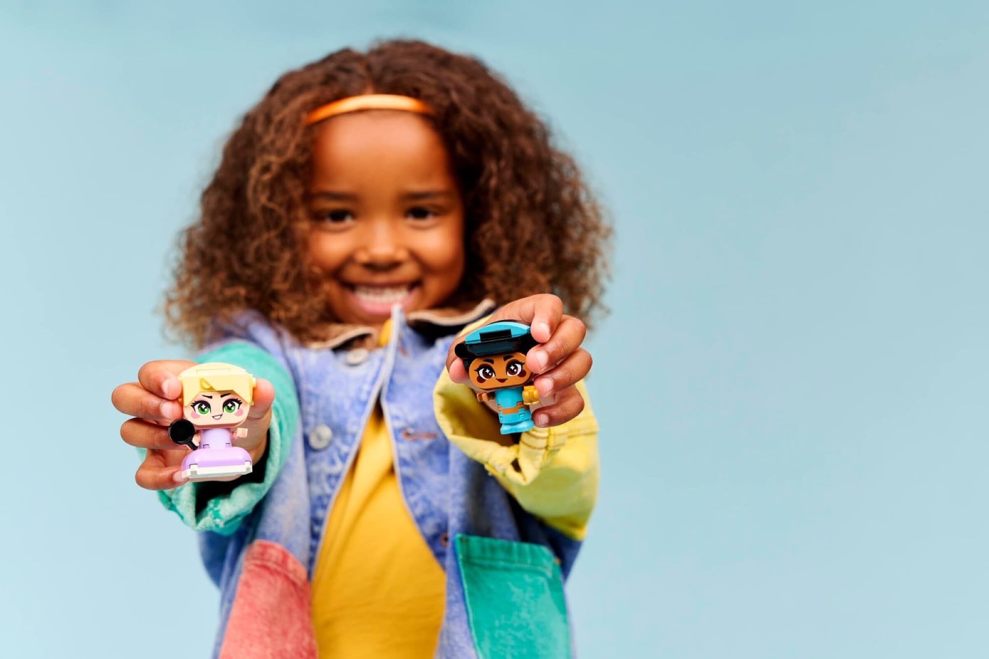 Mini Jasmine and Rapunzel being built and played with