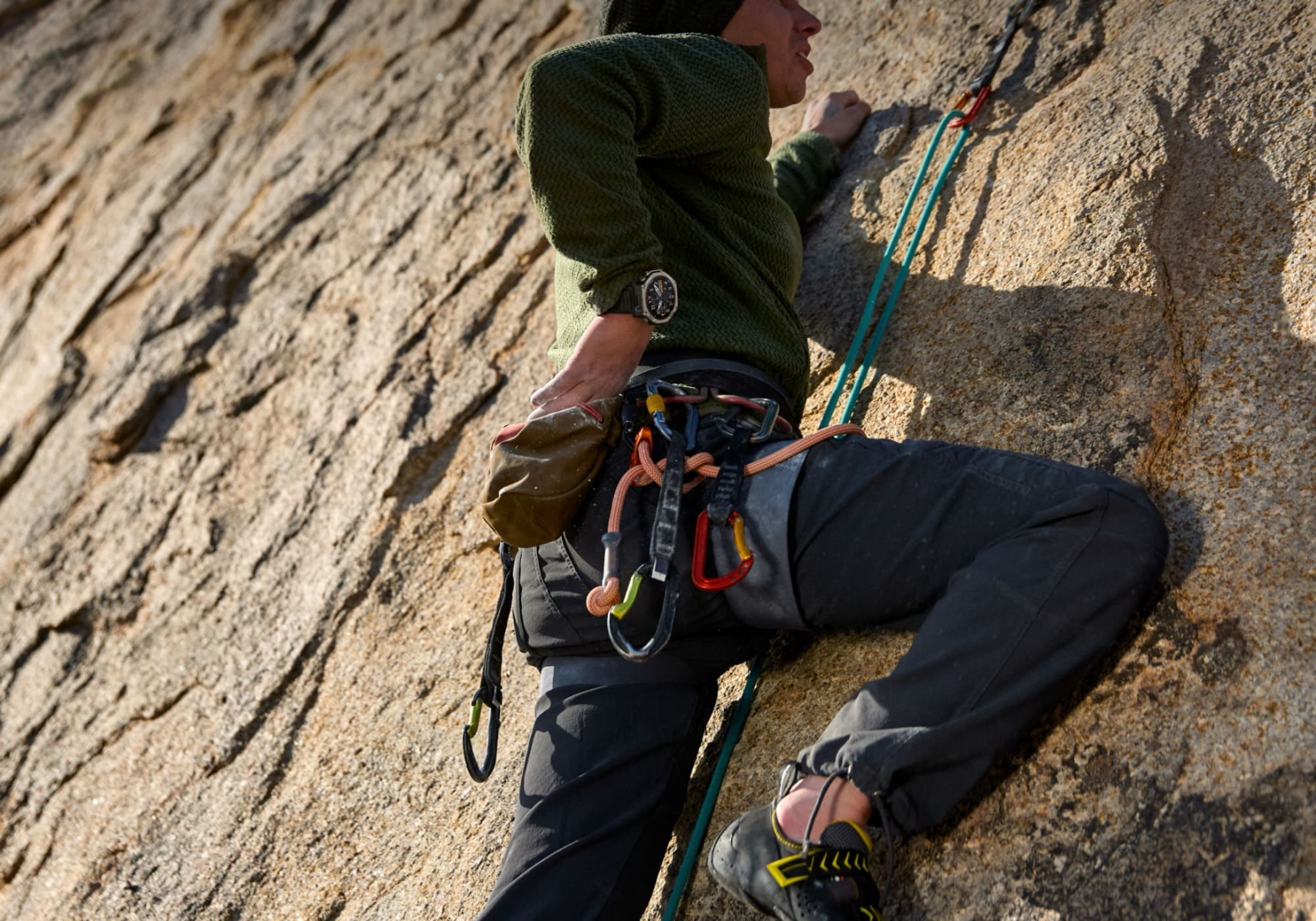 Climber wearing T-Rex Ultra 2