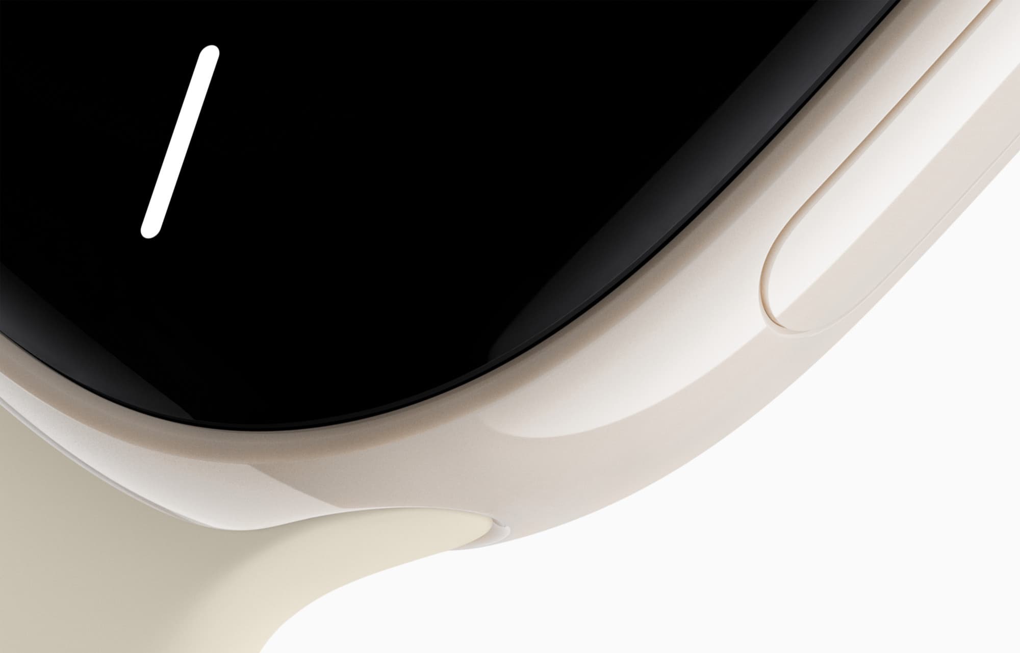 Close-up of the pearl white ceramic case