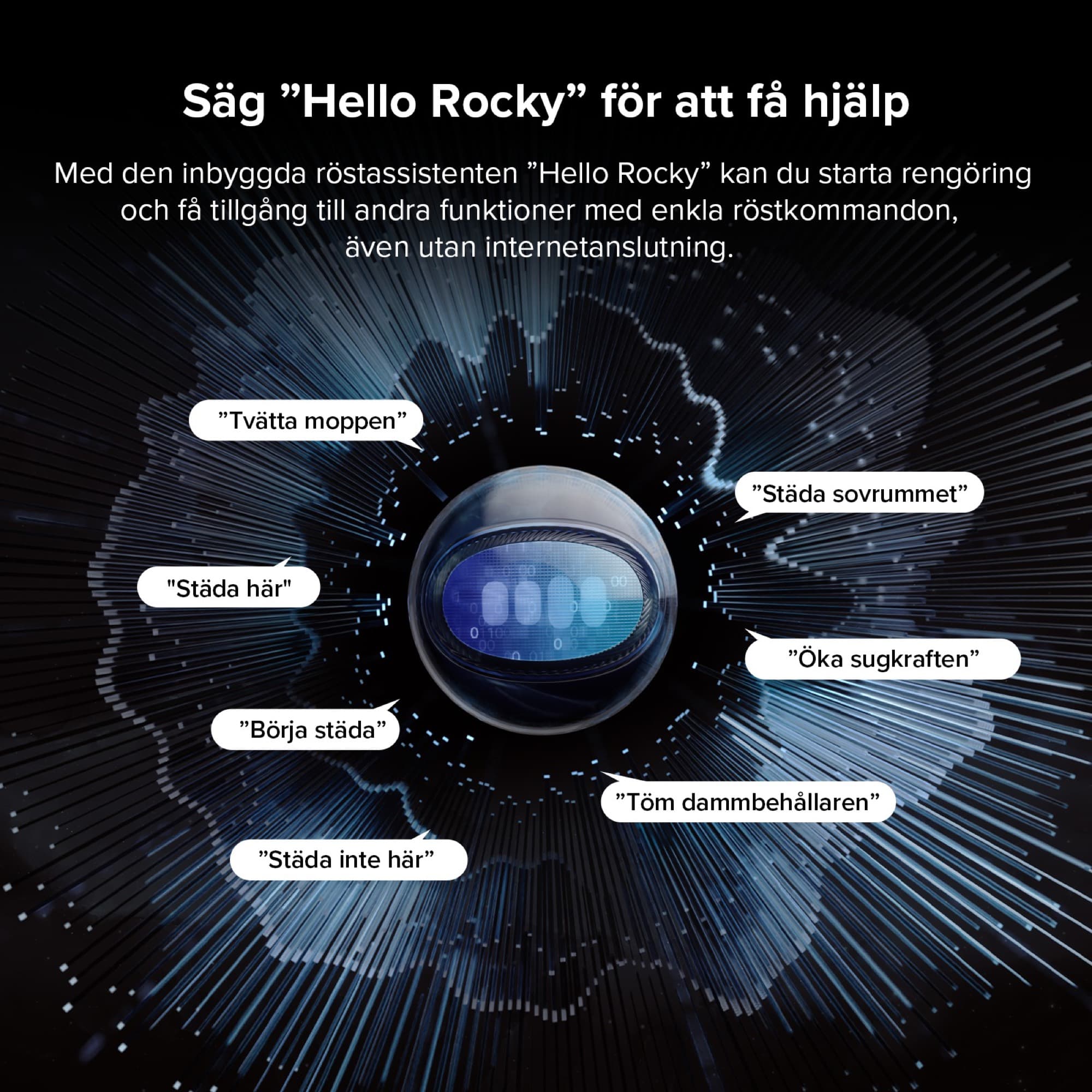 Voice control with "Hello Rocky"