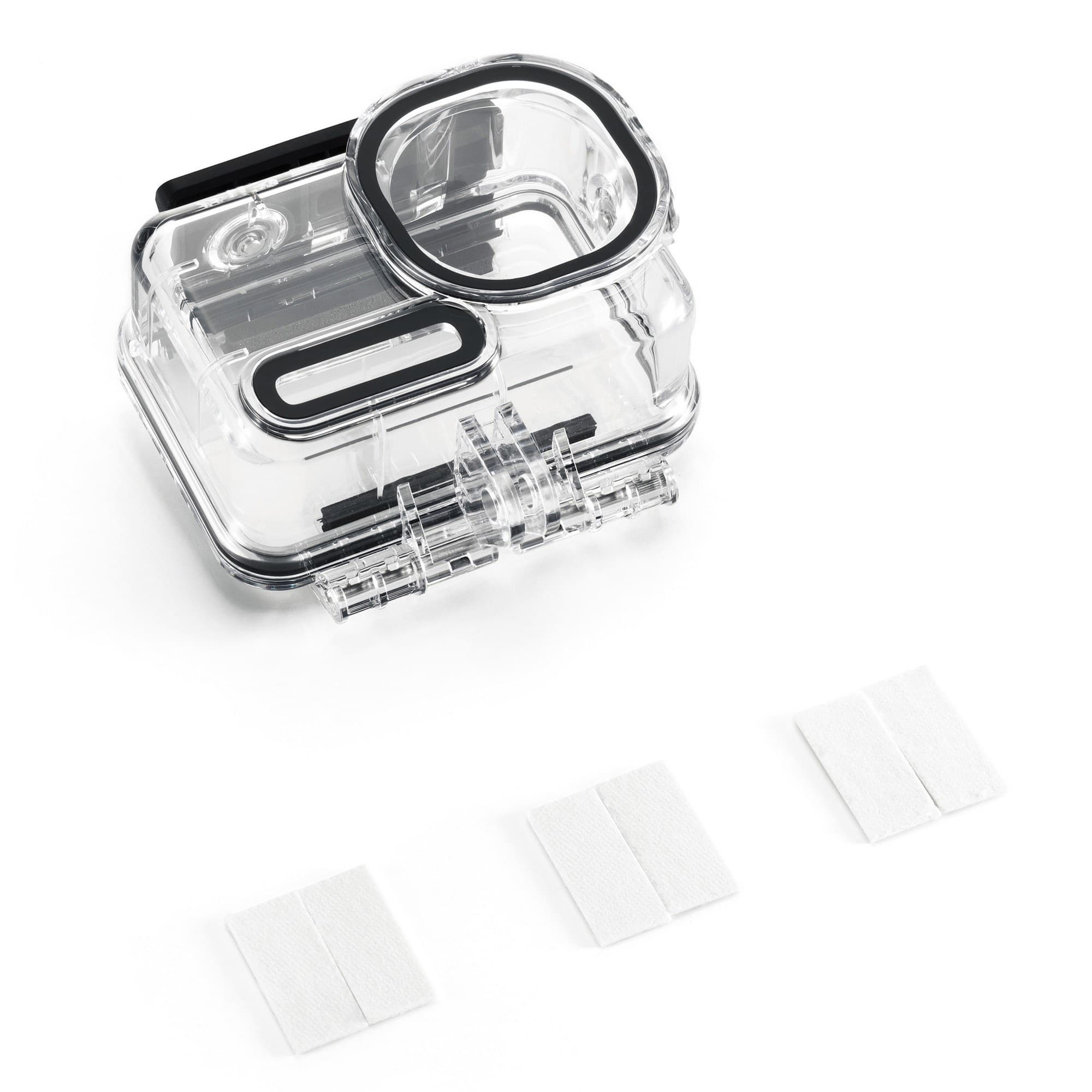 The waterproof case from above at an angle