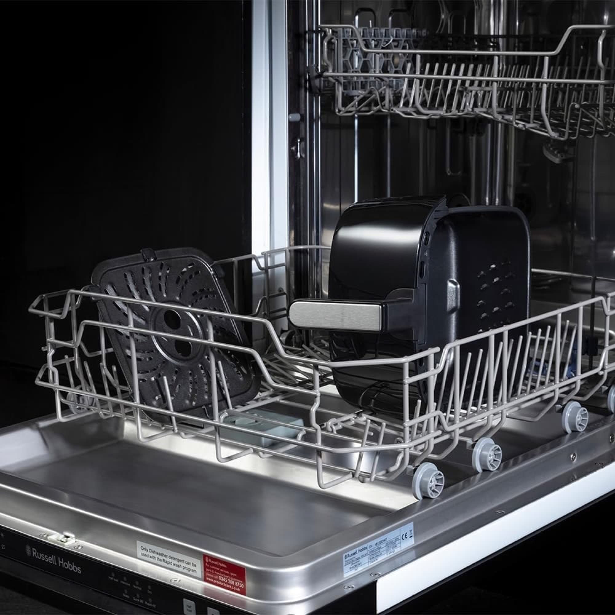 The basket in the dishwasher