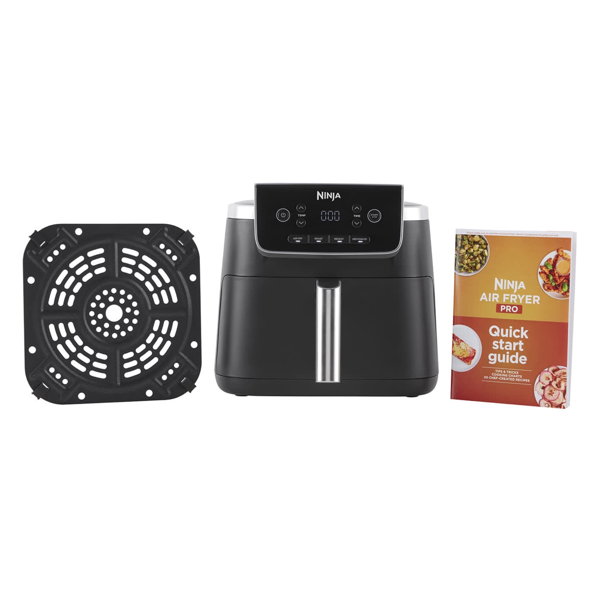 The air fryer with crisper plate and quick start guide
