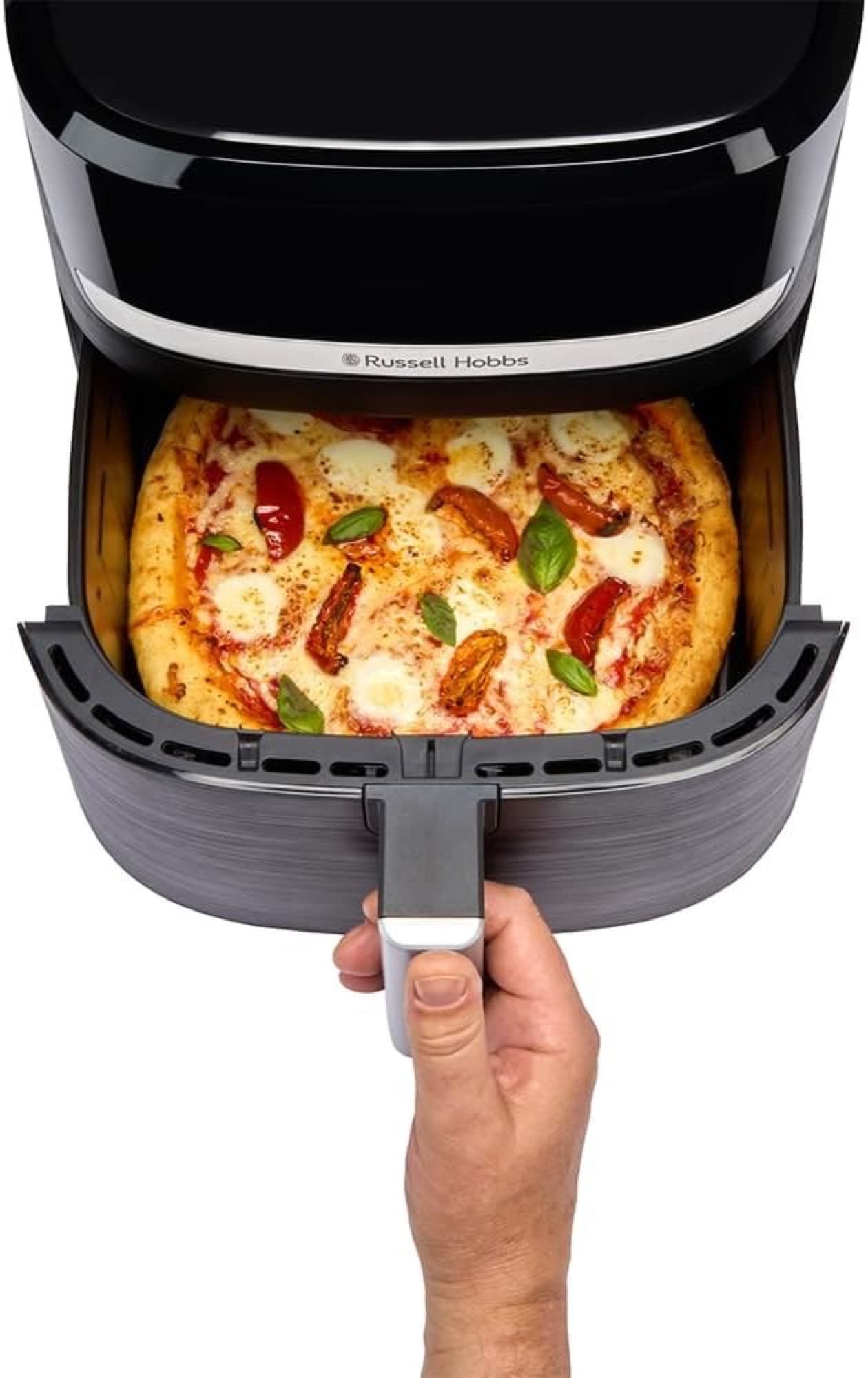Pizza in the large basket