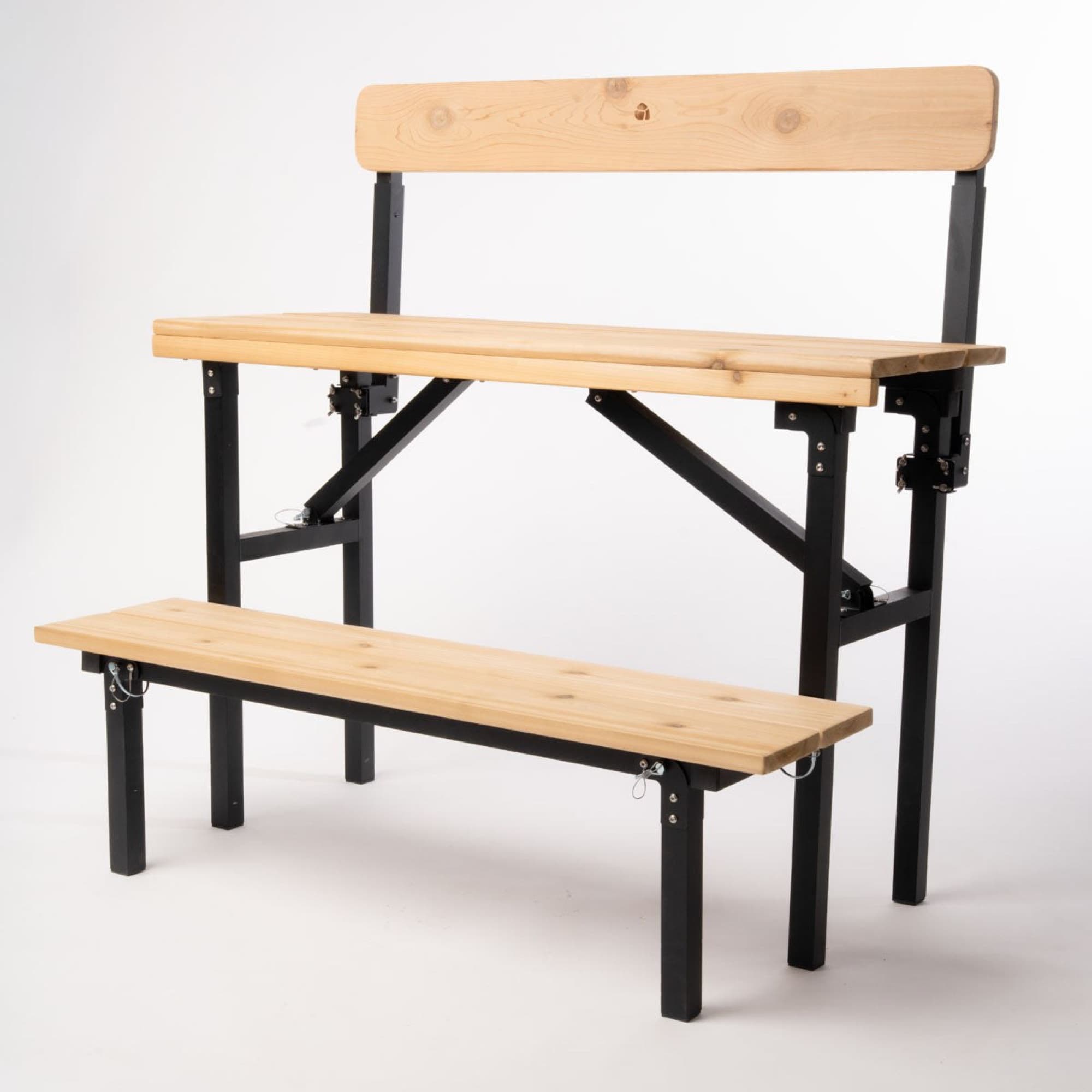 Two-level sauna bench with backrest