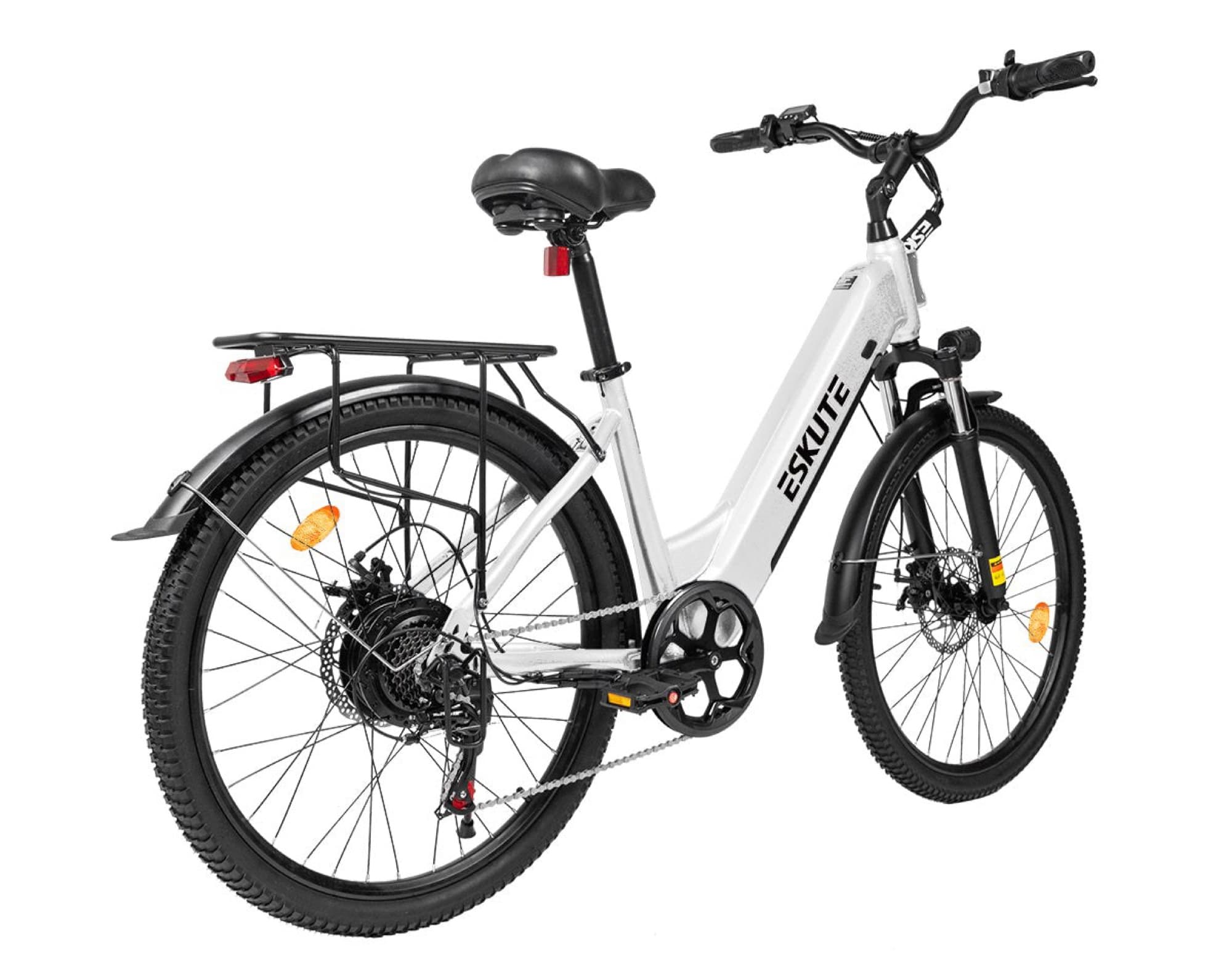 The battery sits in the frame of the Eskute C202