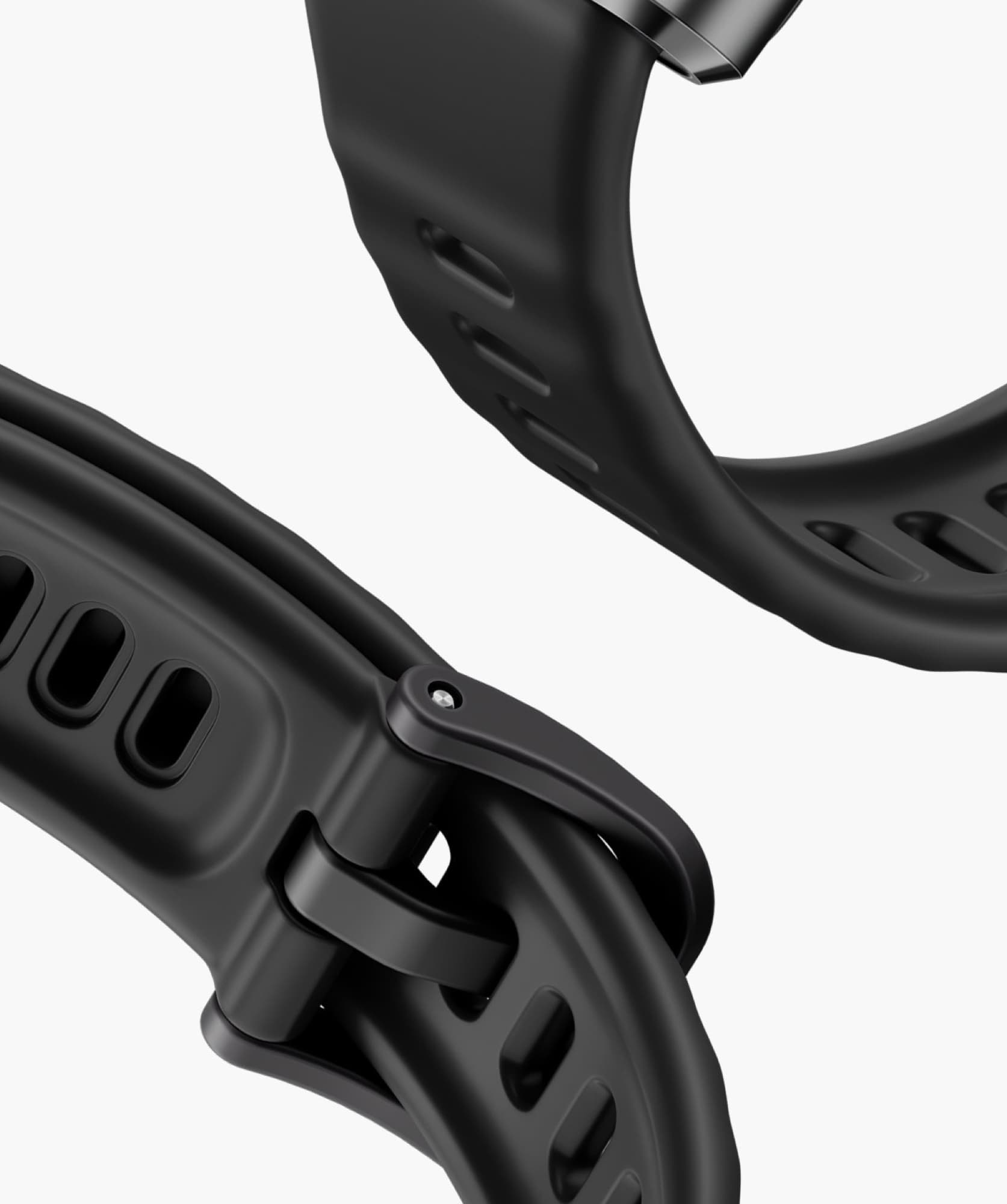 Black fluoroelastomer strap