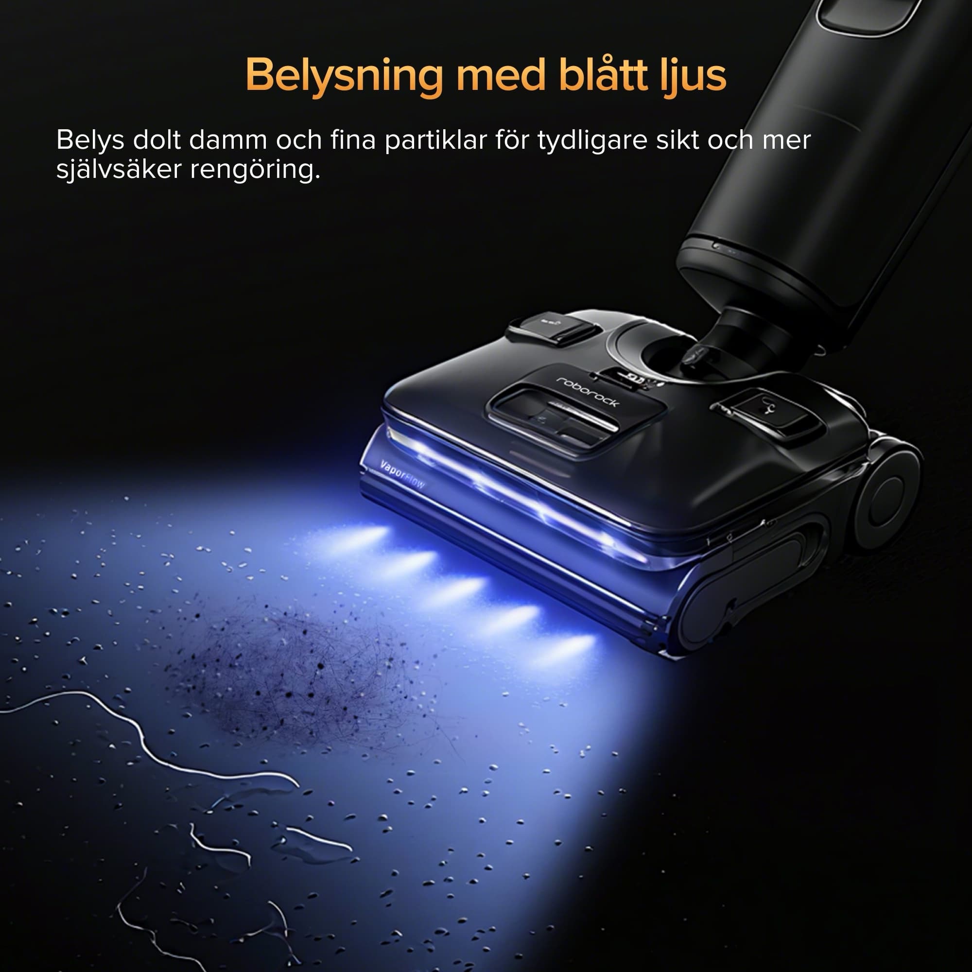 Blue light that shows dust