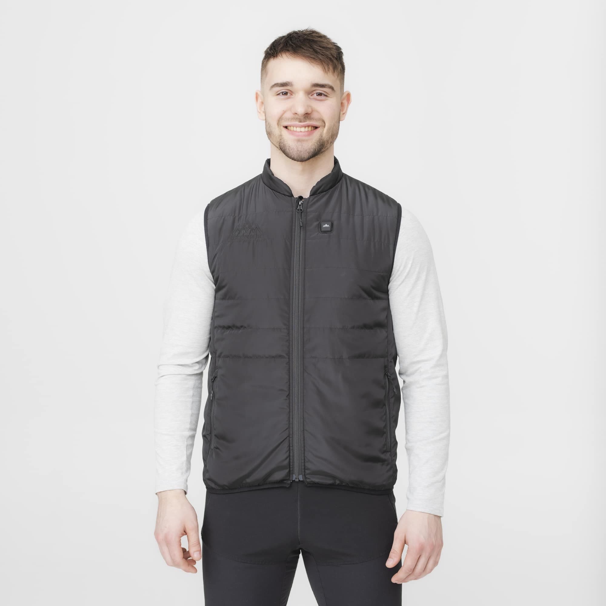 The black vest from the front