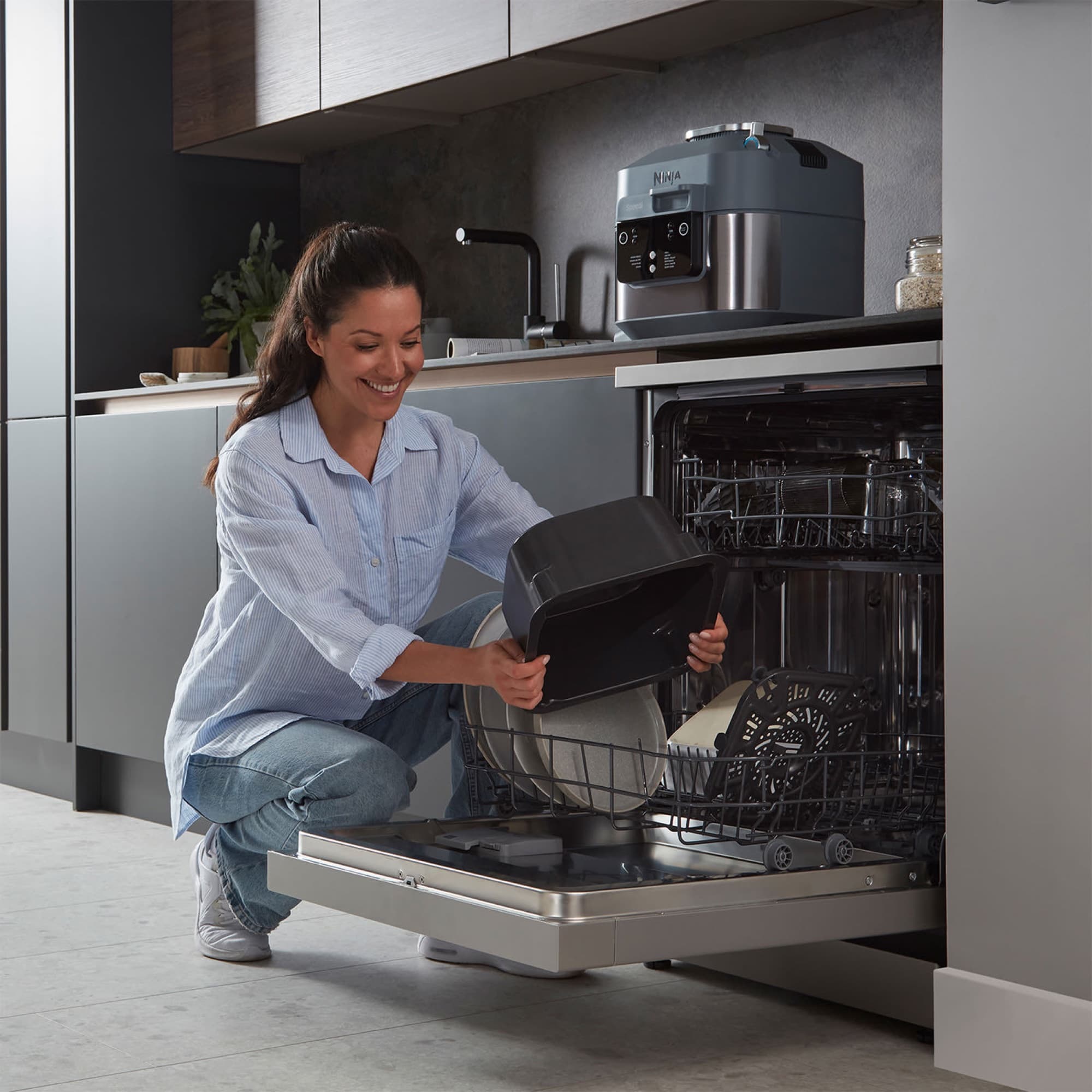 The pot going into the dishwasher