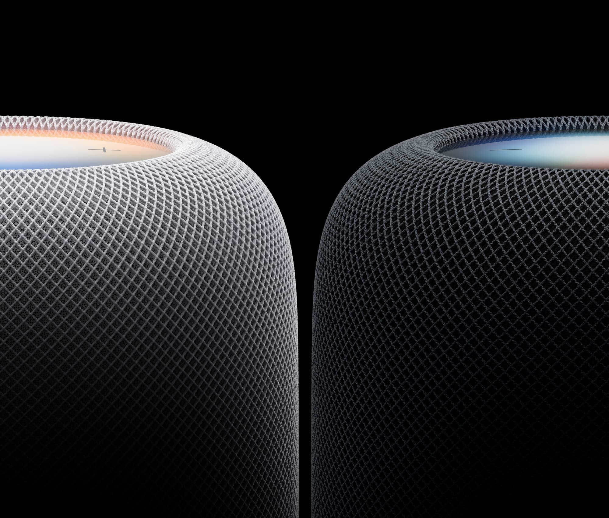 Two HomePods side by side