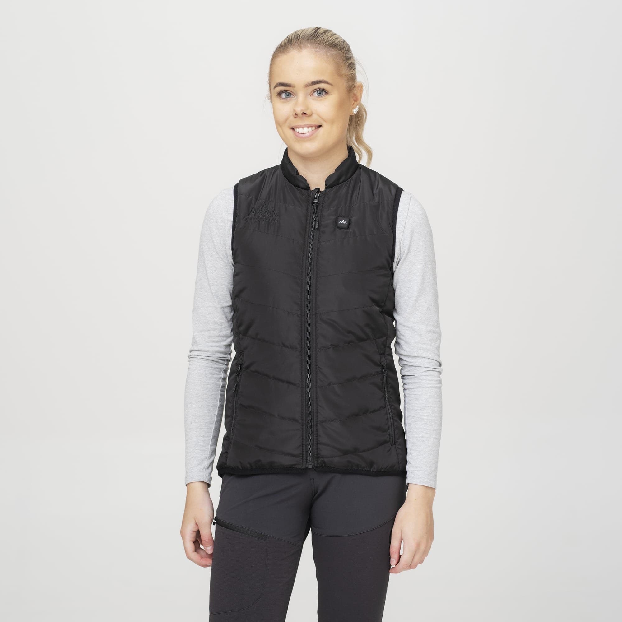 The black vest from the front
