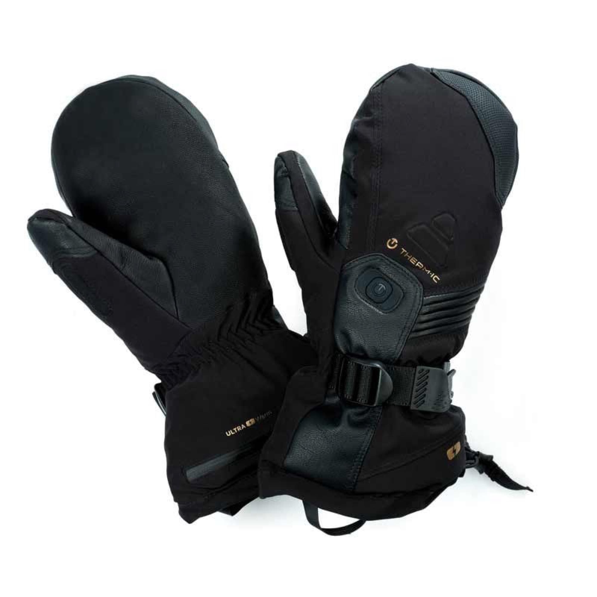 A pair of heated mittens