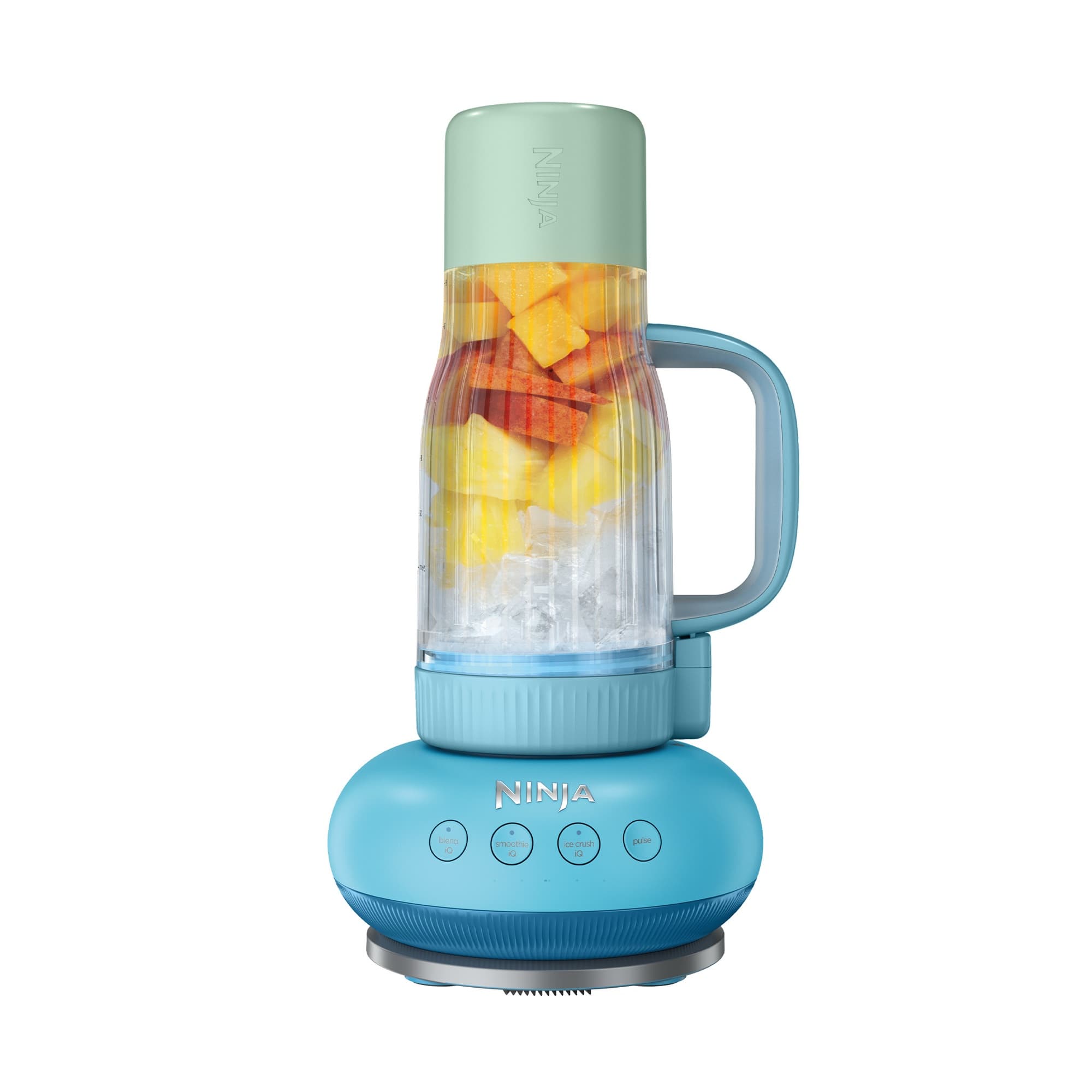 BlendBoss in blue/raspberry with mango and fruit