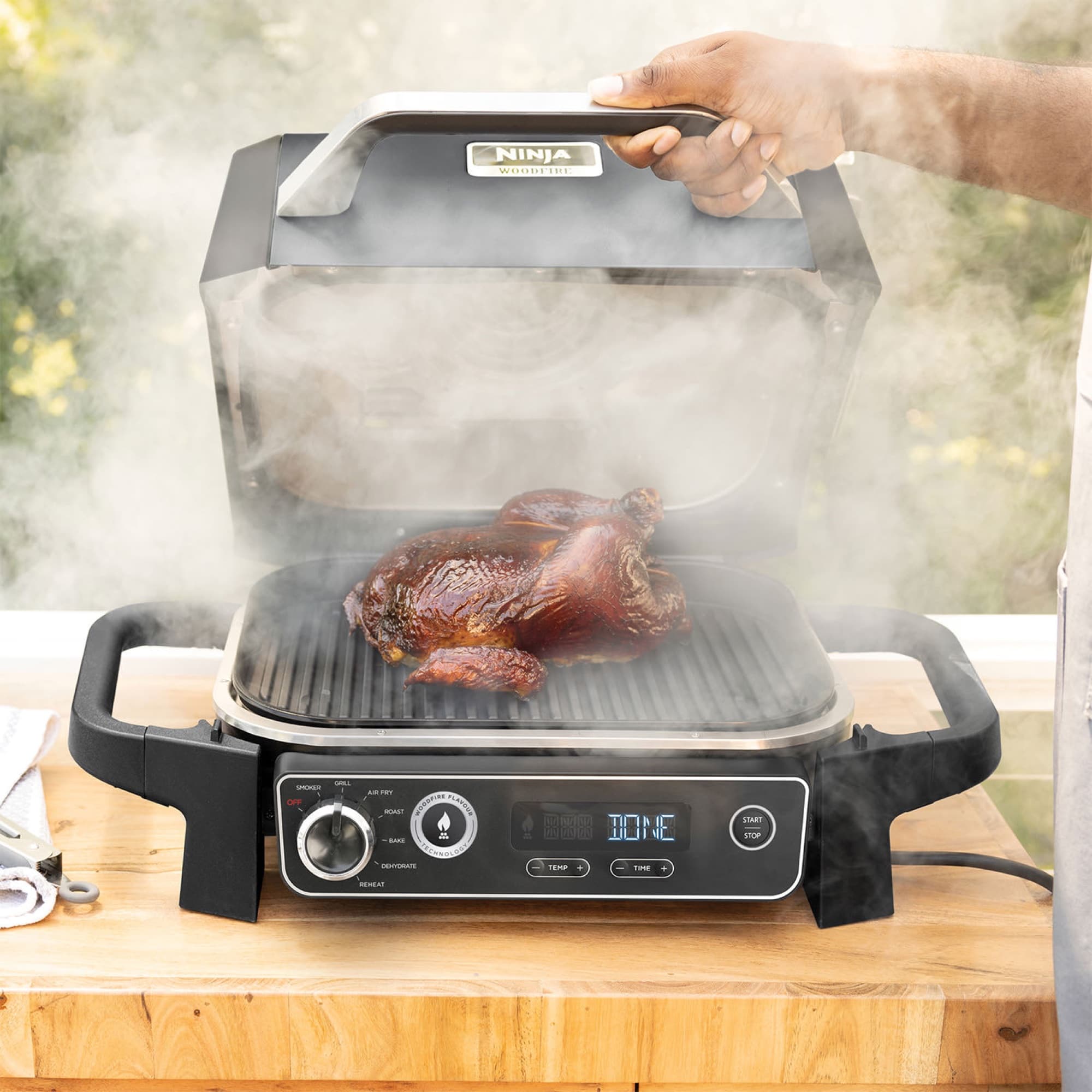 Smoked chicken on the grill
