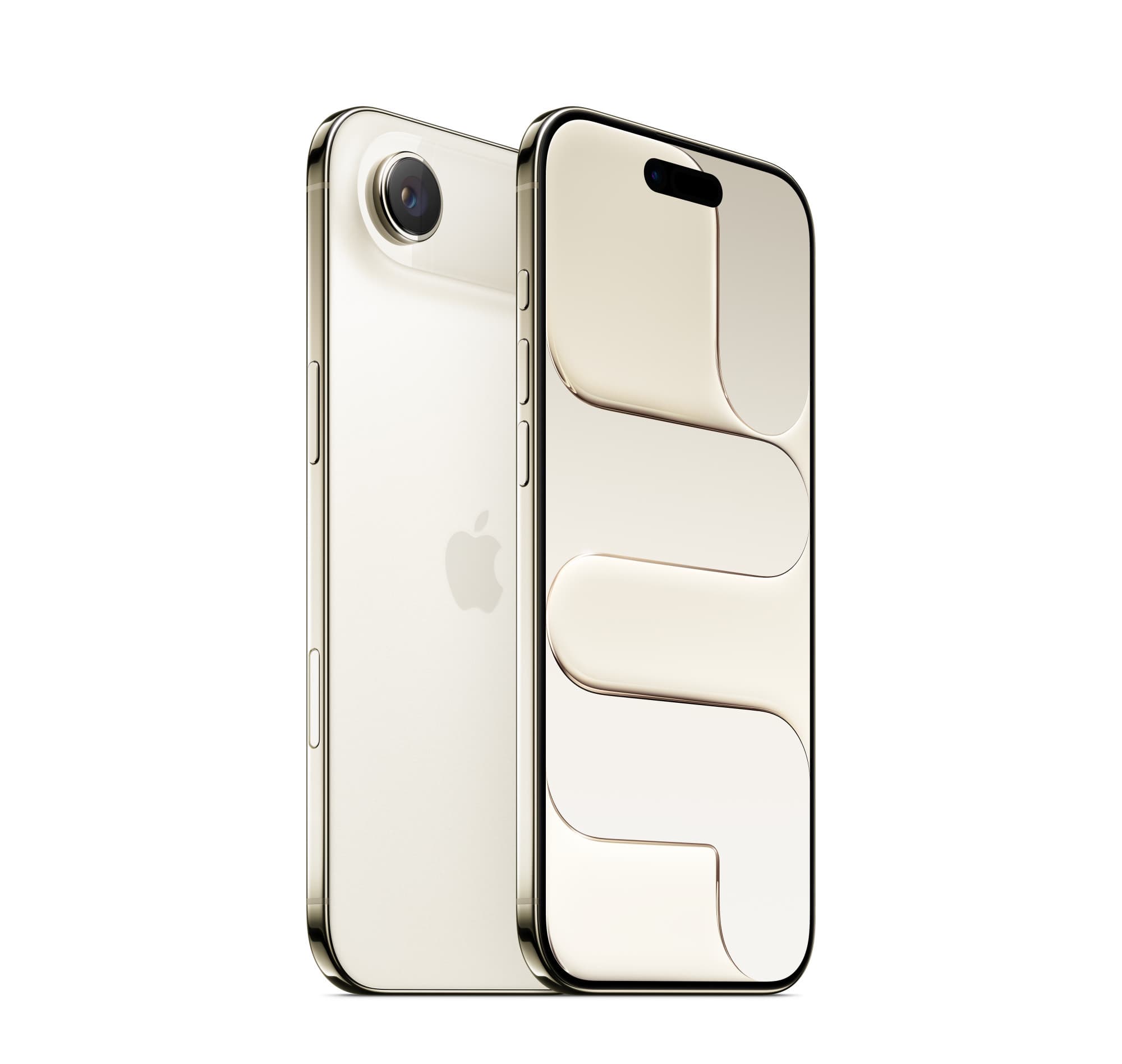 iPhone Air in light gold, front and back