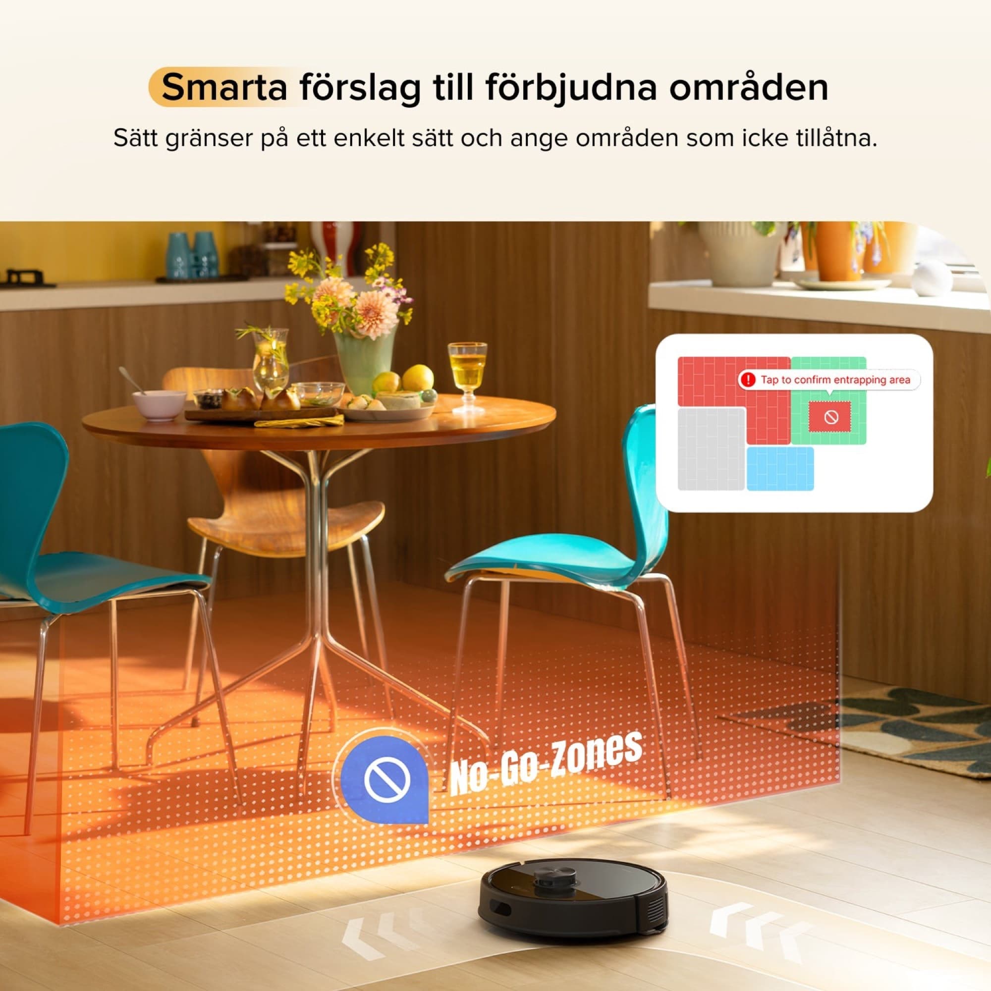 No-go zones around the dining table