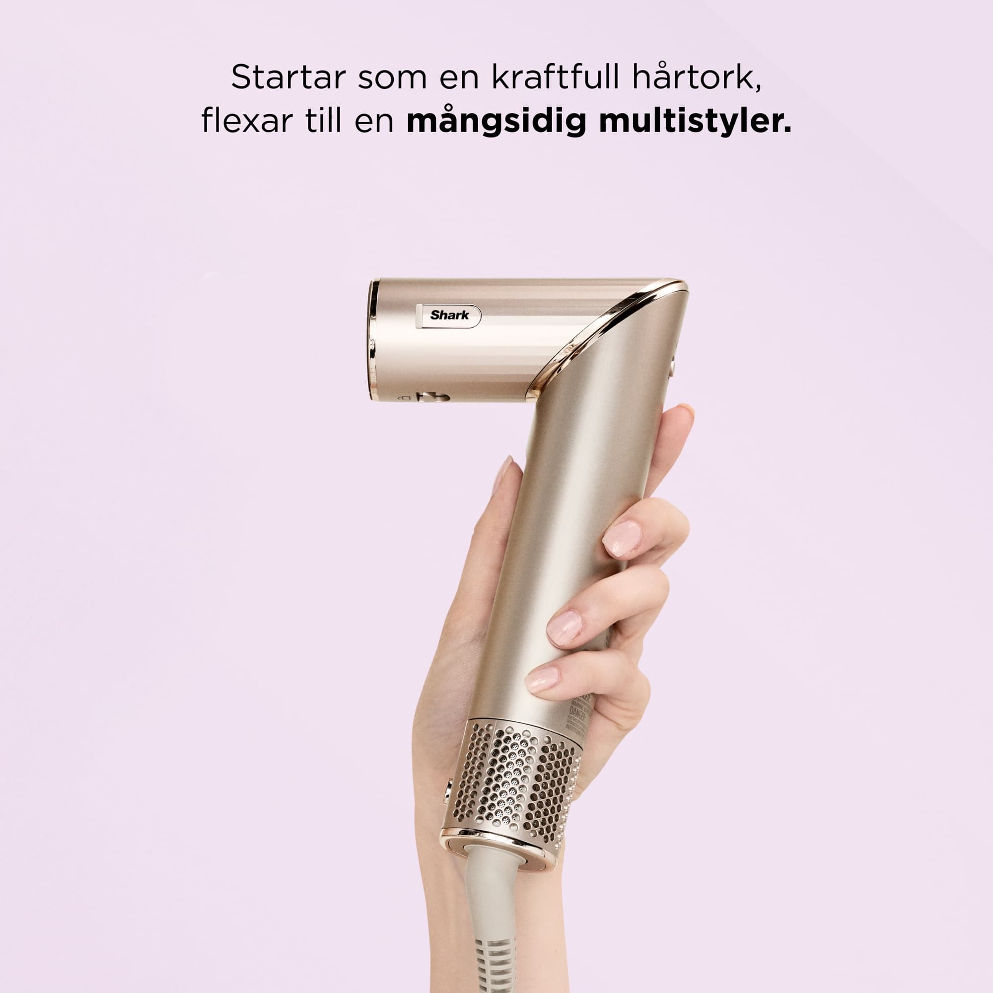 FlexStyle as a hair dryer, before the head is twisted down
