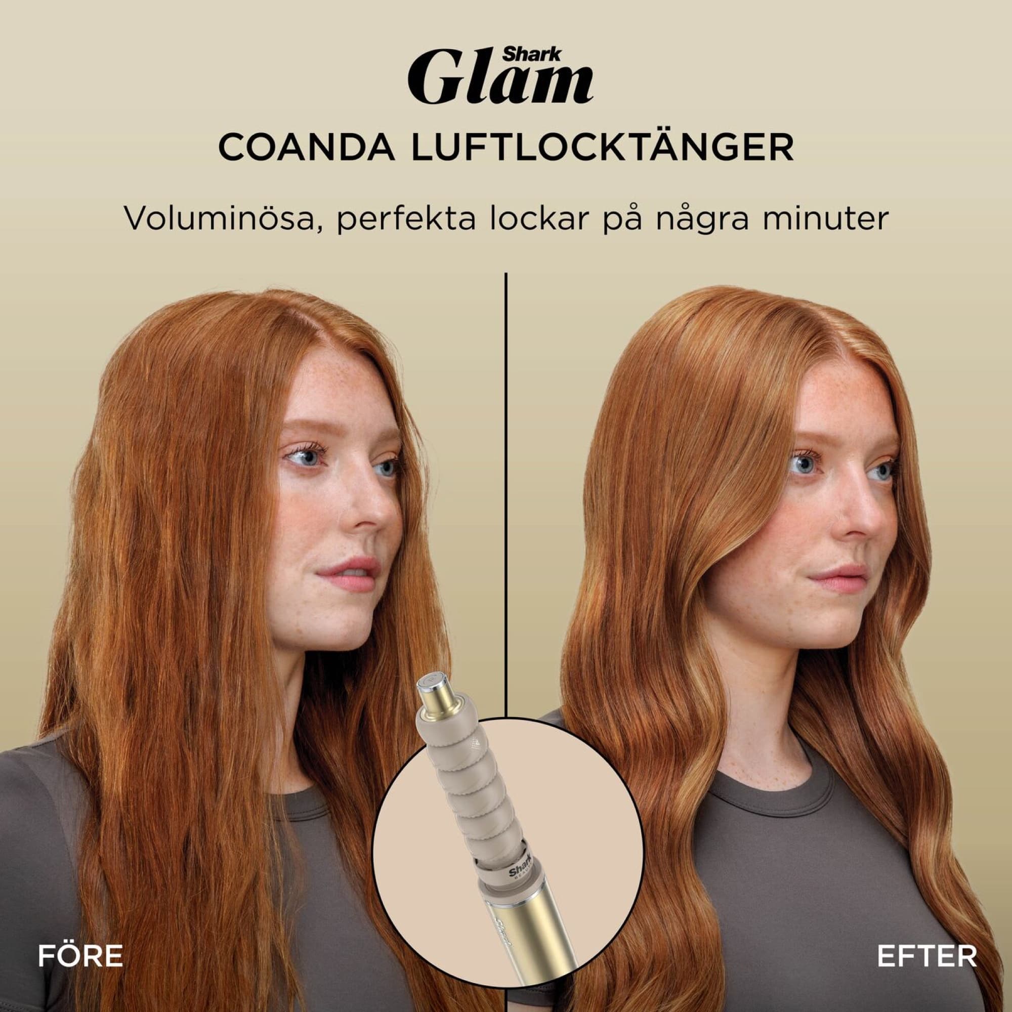 The Coanda curlers before and after