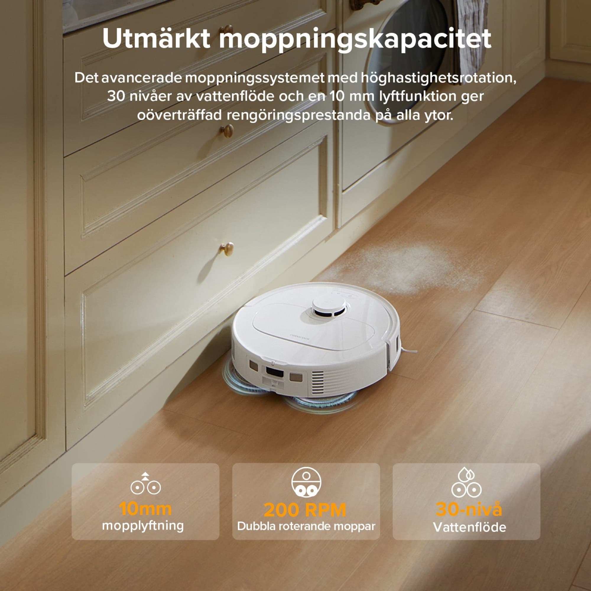 QV 35A mopping a wooden floor