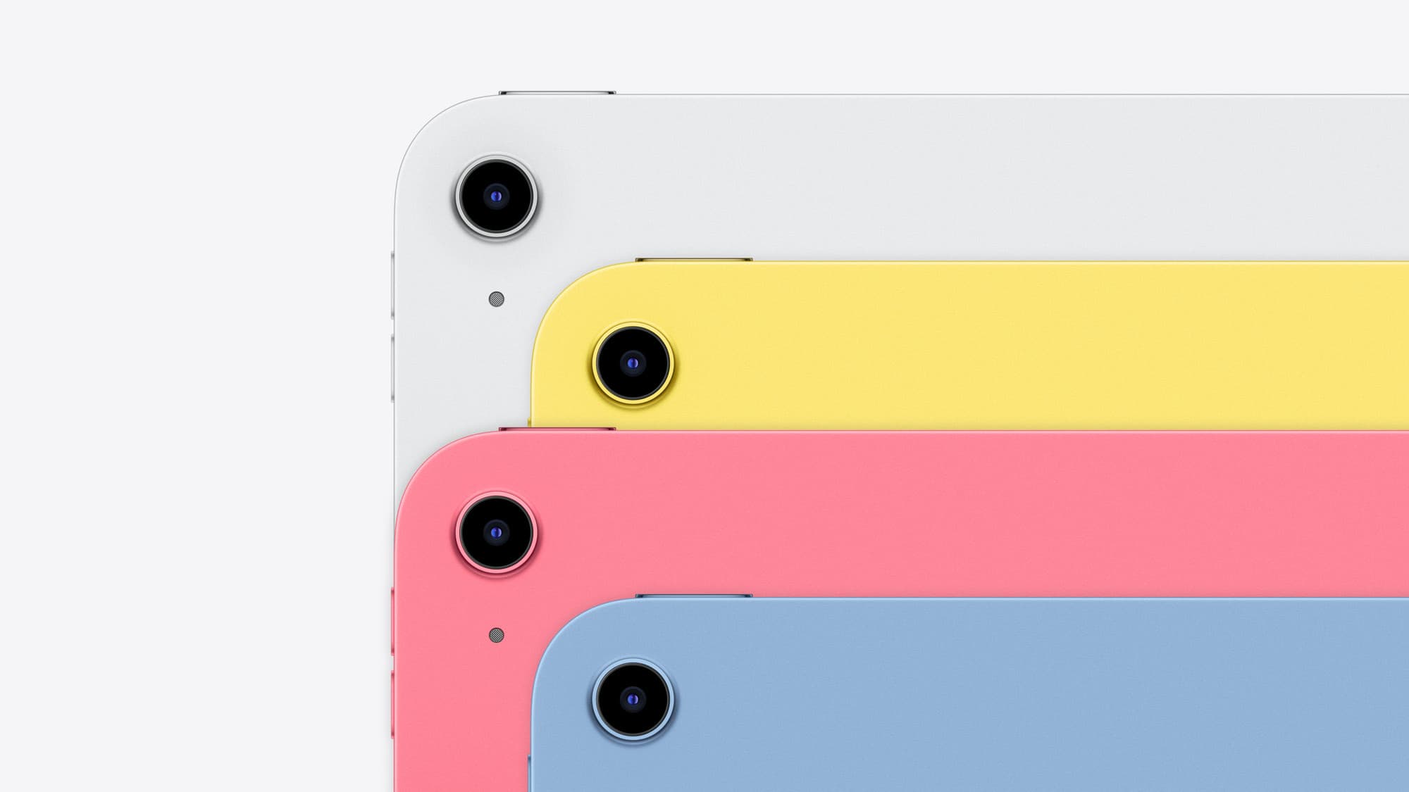 iPad in four colours, lined up