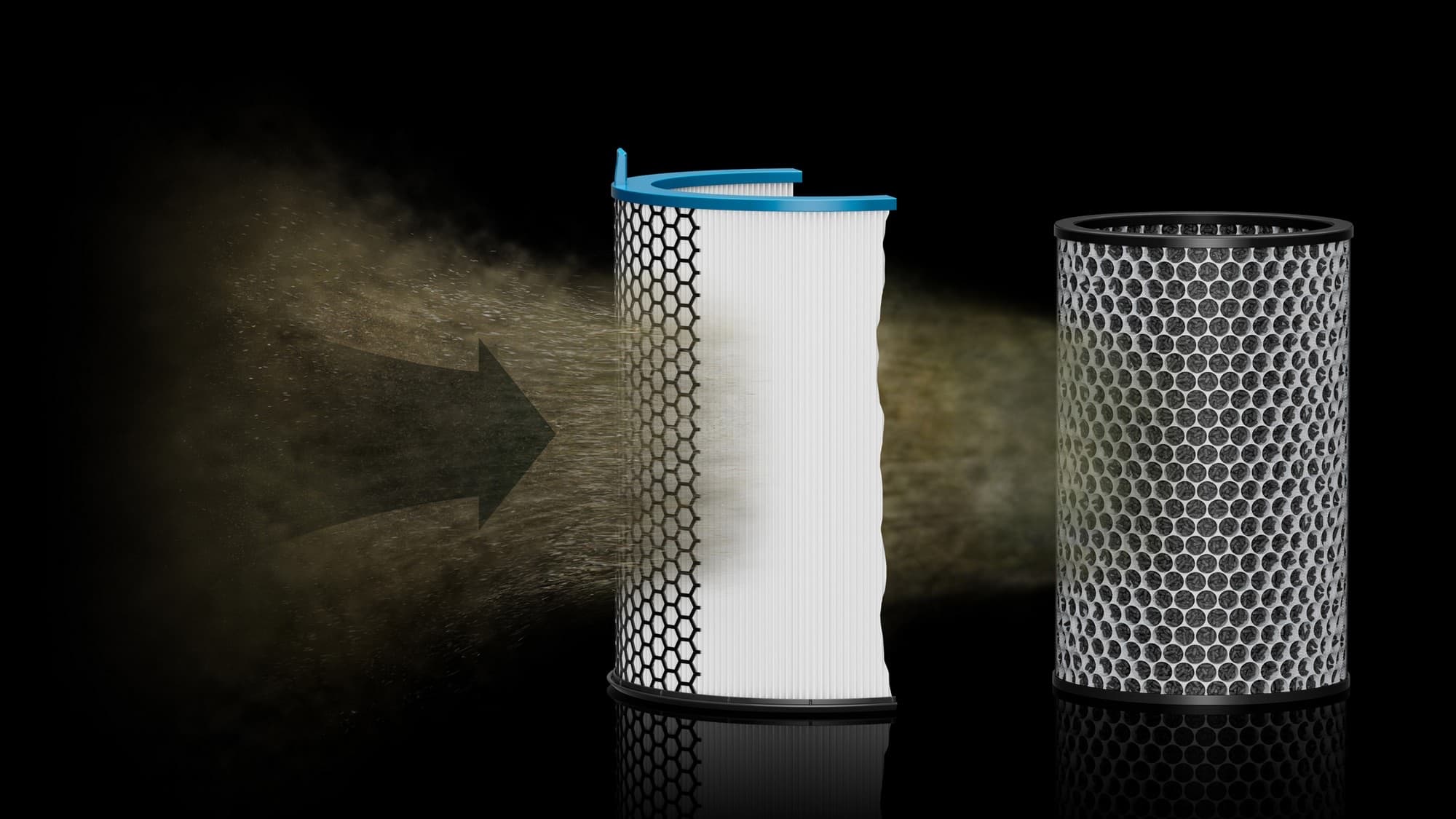 The HEPA and carbon filters