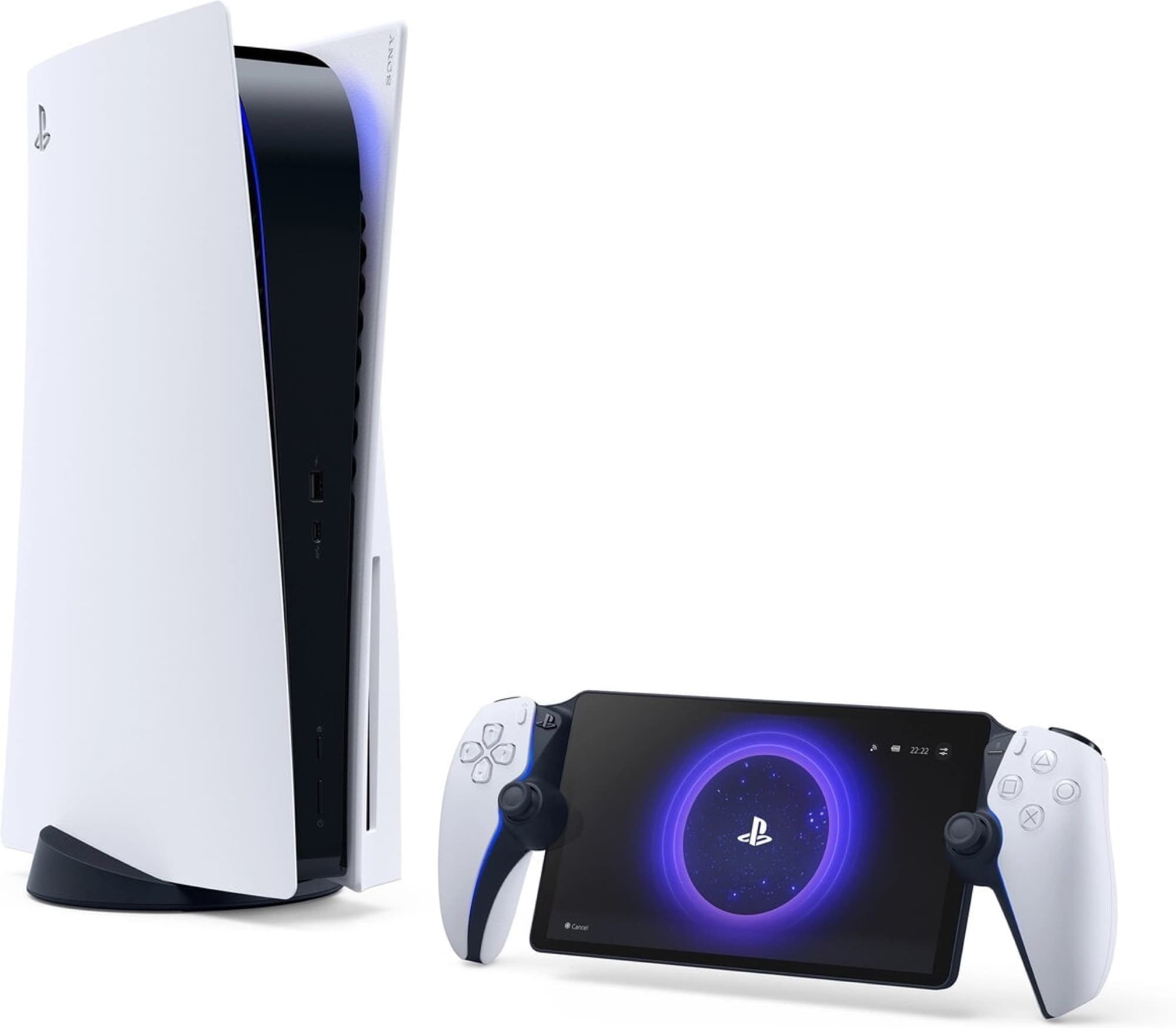 PlayStation Portal next to a PS5