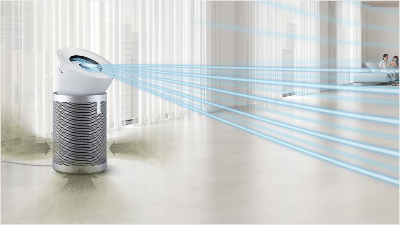 The airflow reaching far into the room