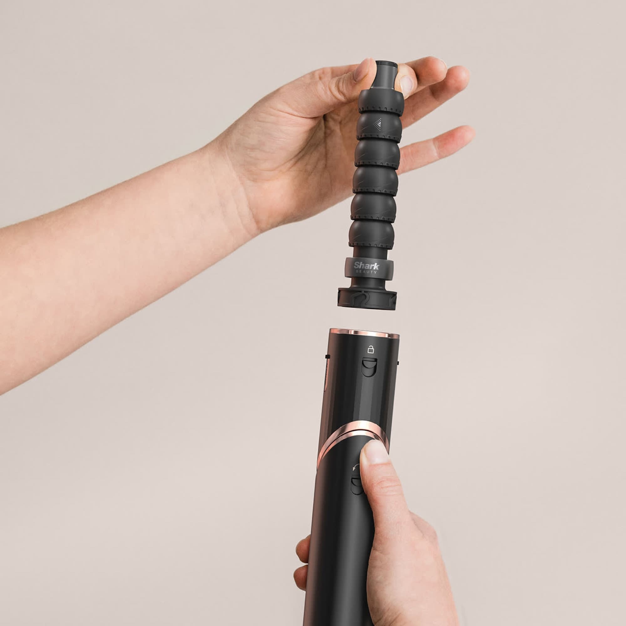 An attachment is fitted to the styling wand
