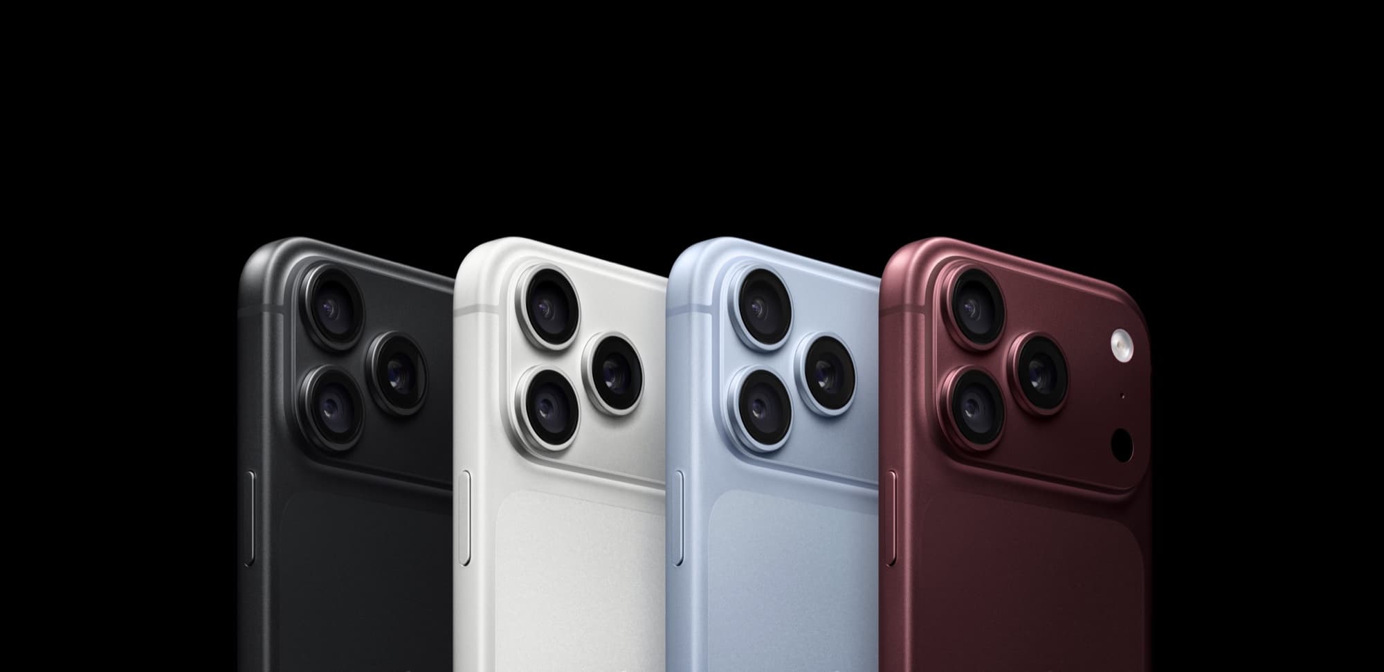 The camera plateau in black, silver, glacier and burgundy