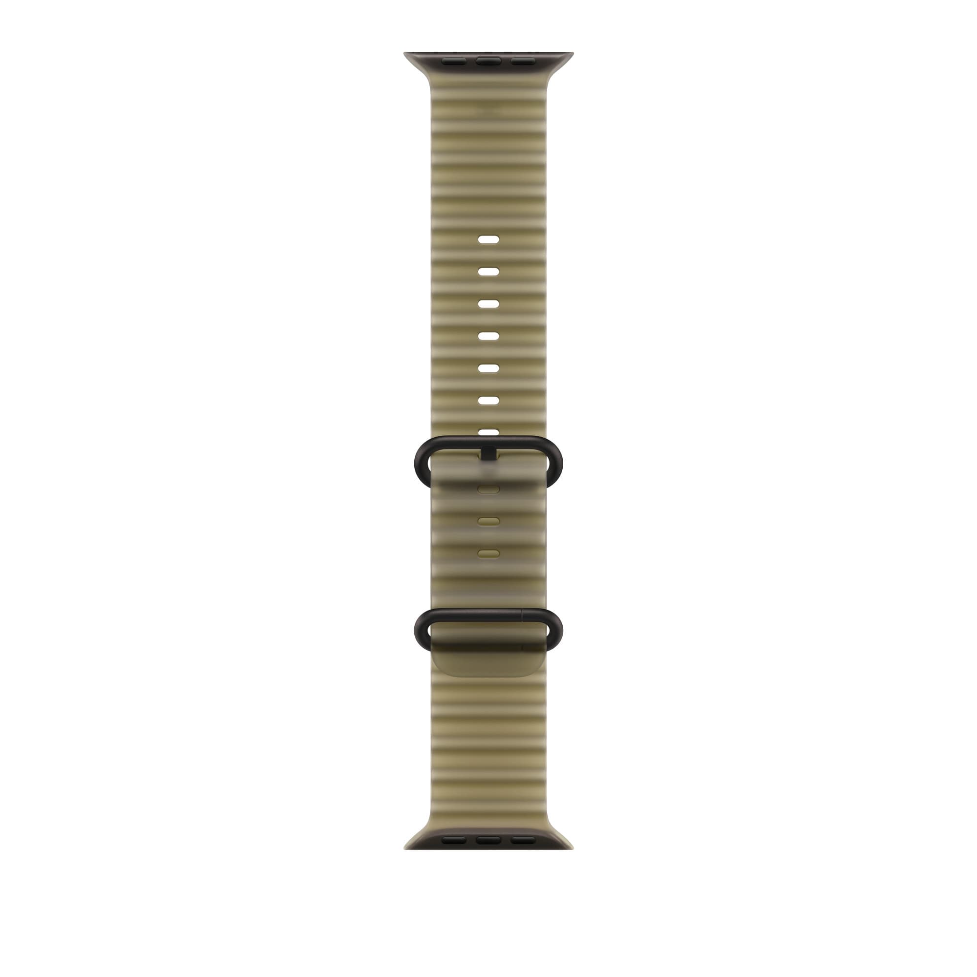 Ocean Band for Apple Watch in translucent kelp, black titanium
