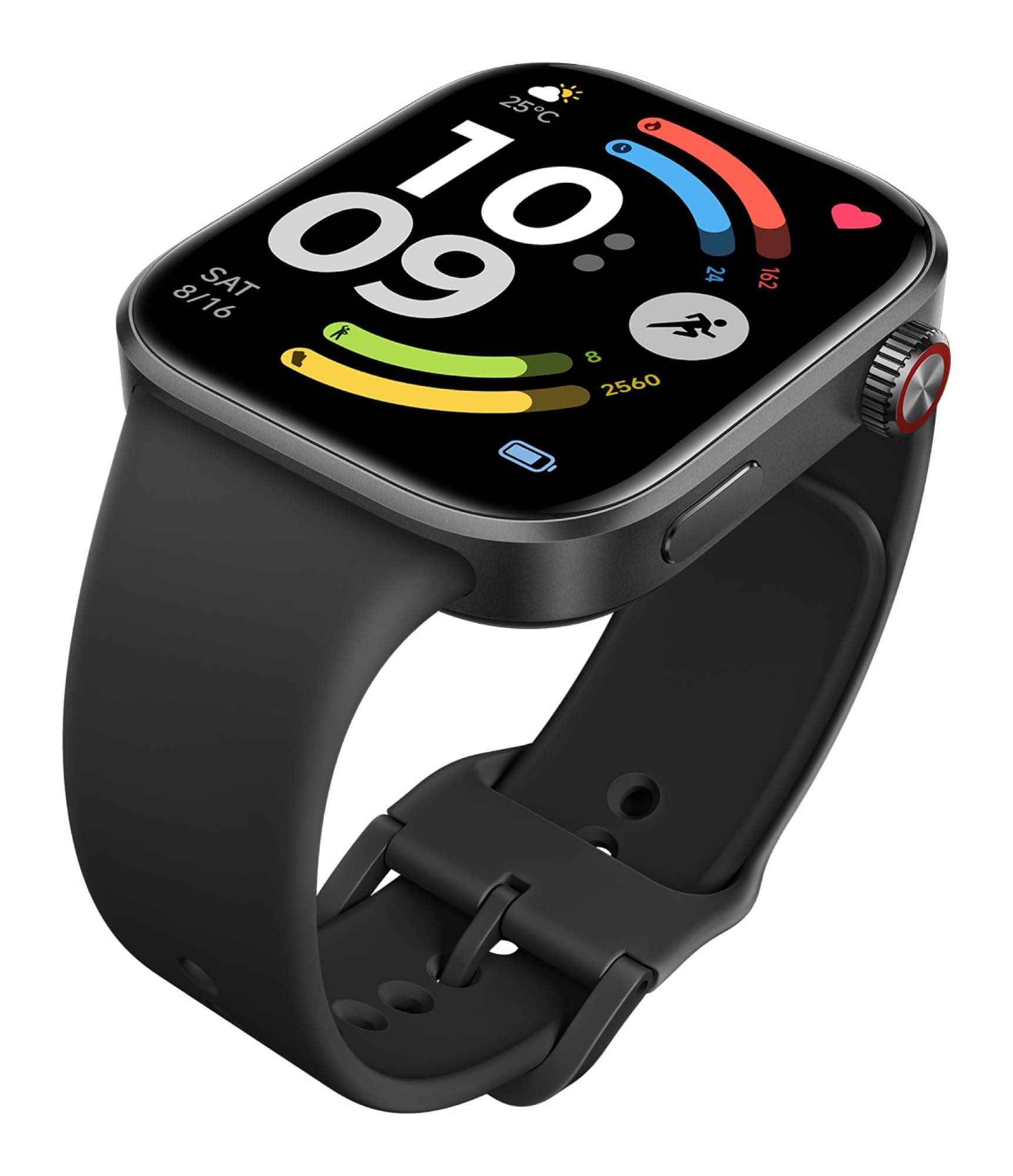 Black REDMI Watch 6 with curved strap