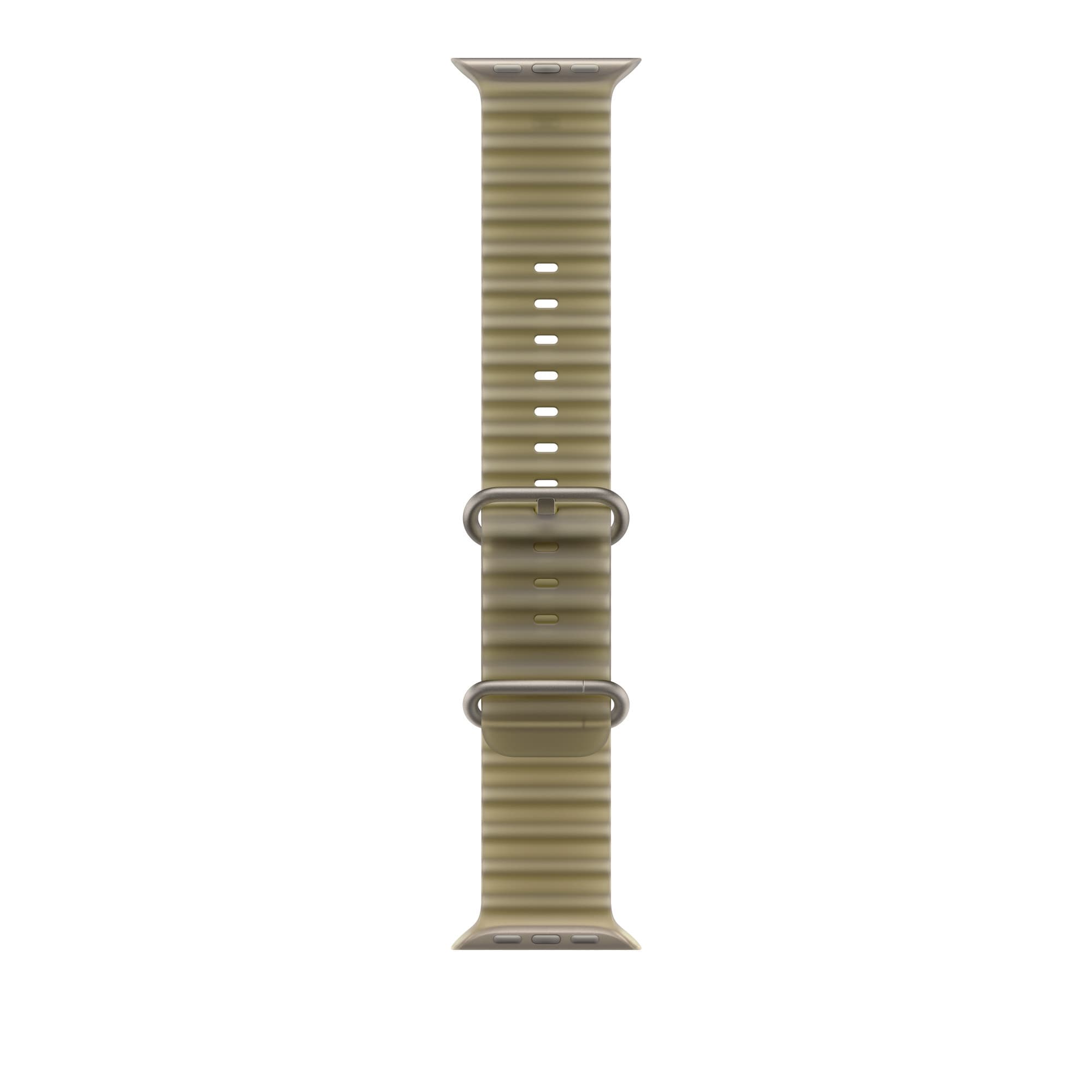 Ocean Band for Apple Watch in translucent kelp, natural titanium
