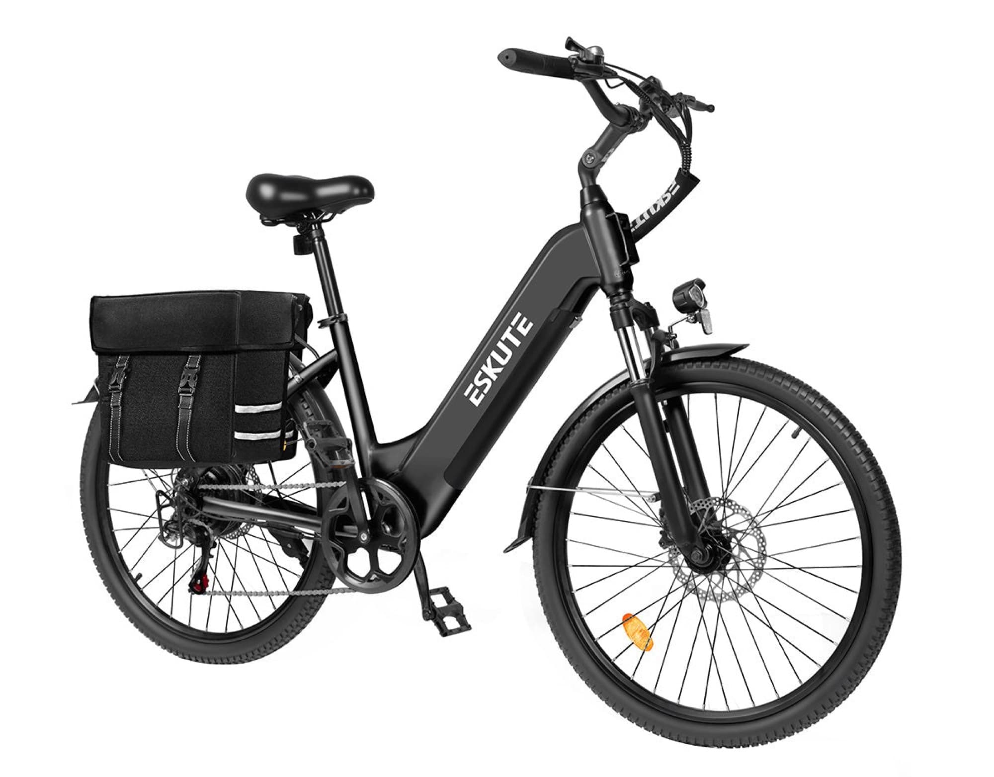 The pannier on a black Eskute C202