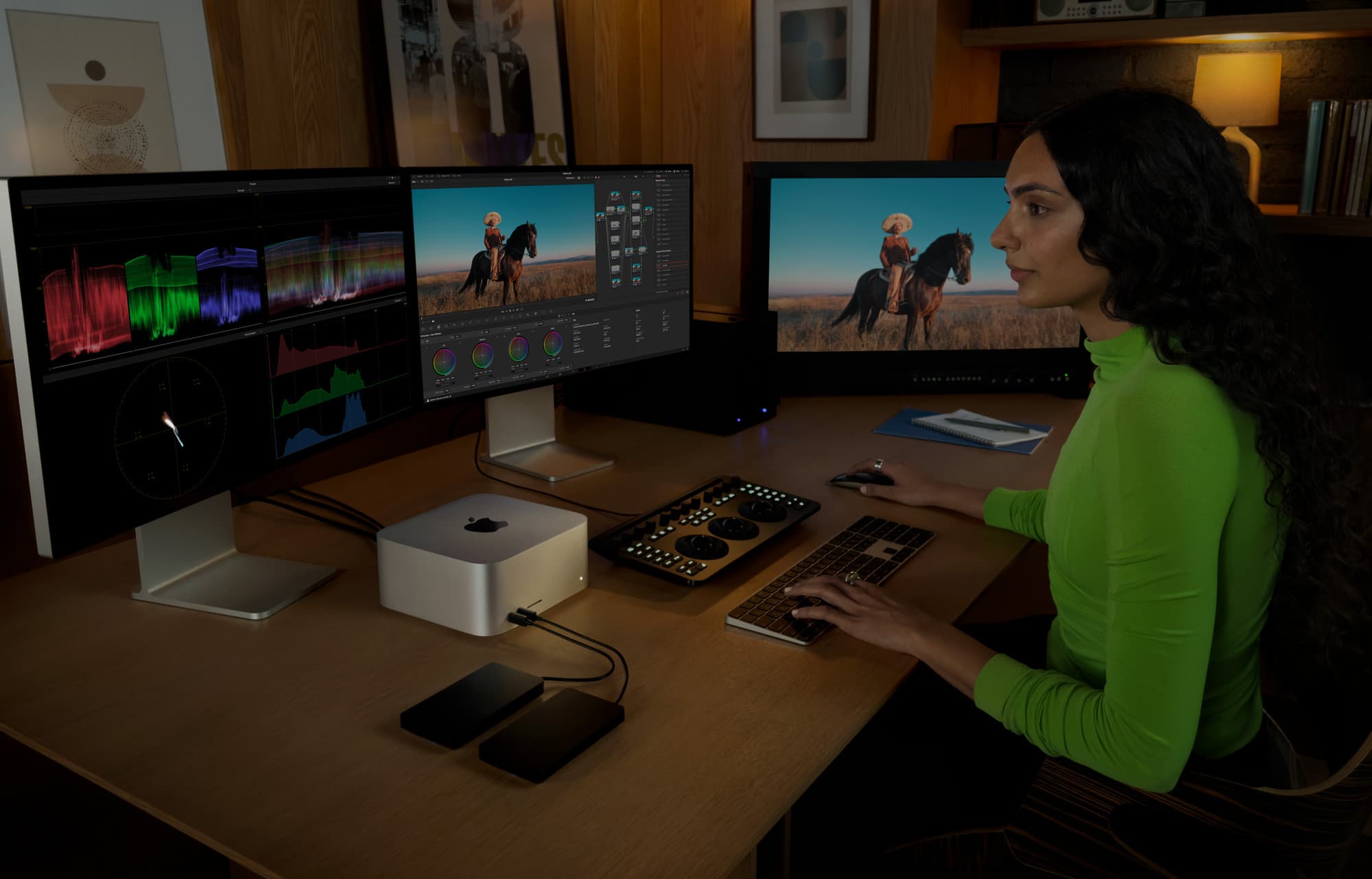 Video editing with Mac Studio and several displays